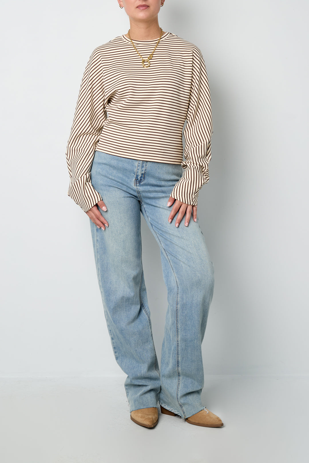 Bea Streifenshirt in Creme – getragen (3)