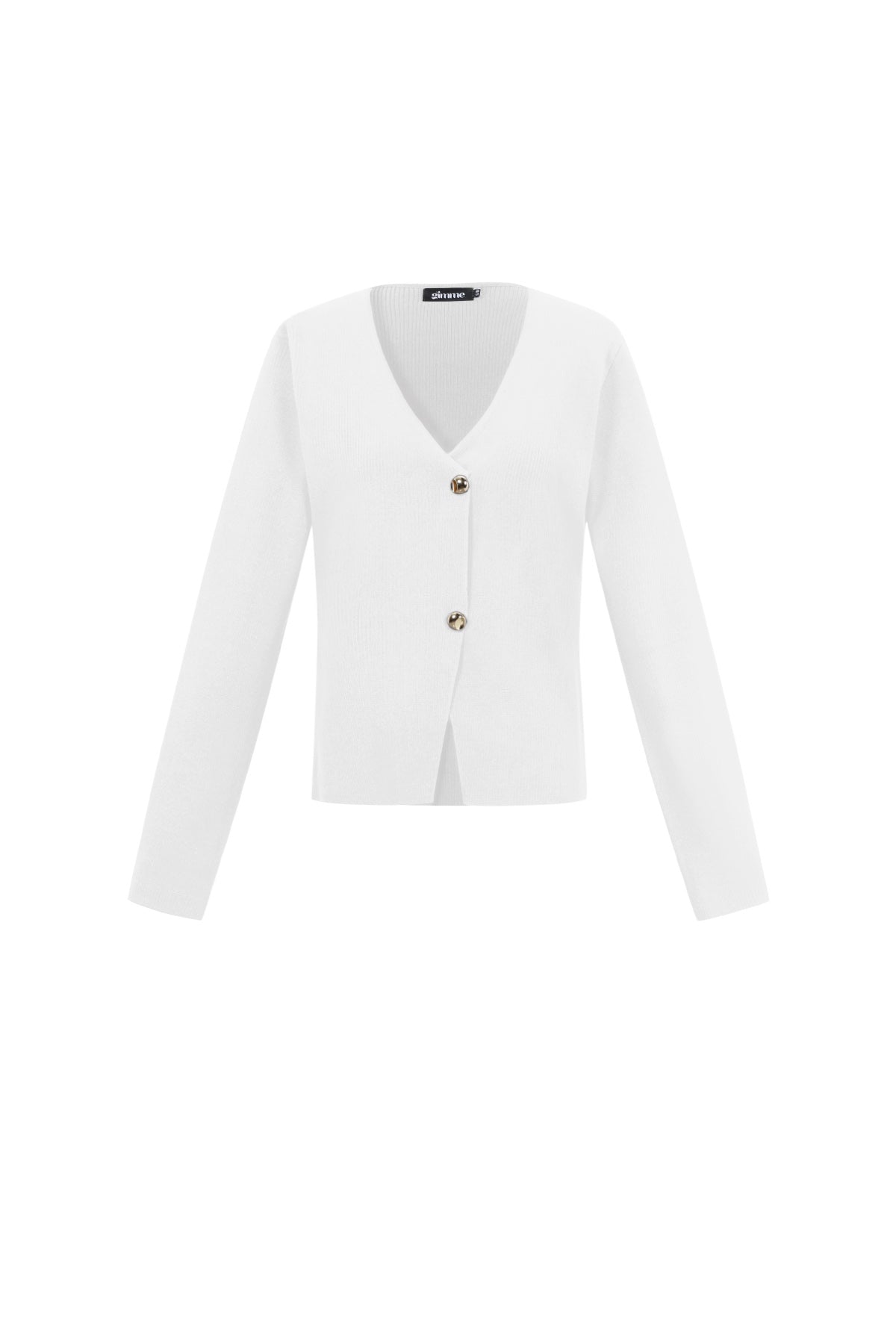 Tessa Strickjacke – V-Ausschnitt in Creme – Produktansicht