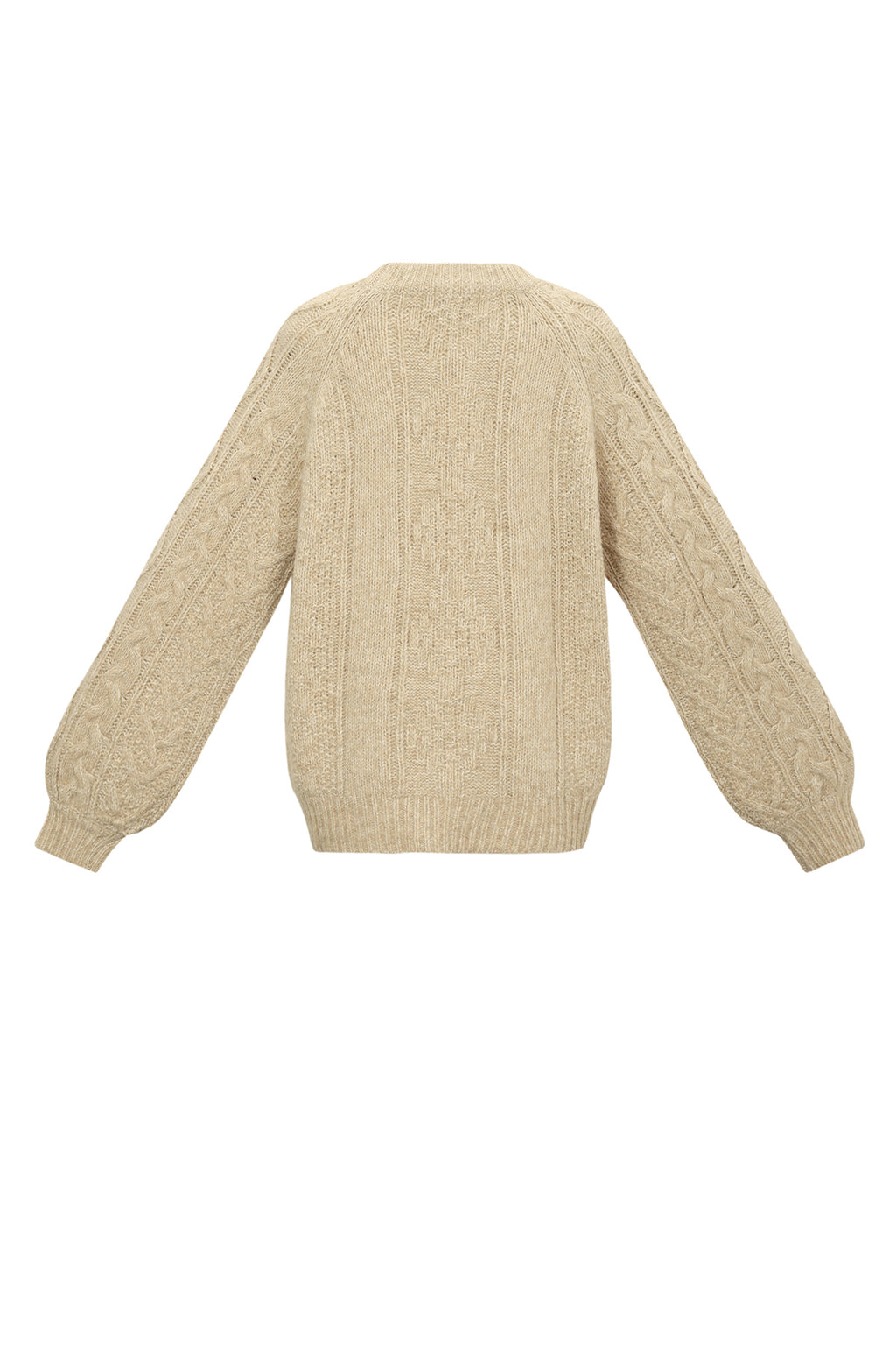 Elin Zopfpullover in Khaki, Rückseite