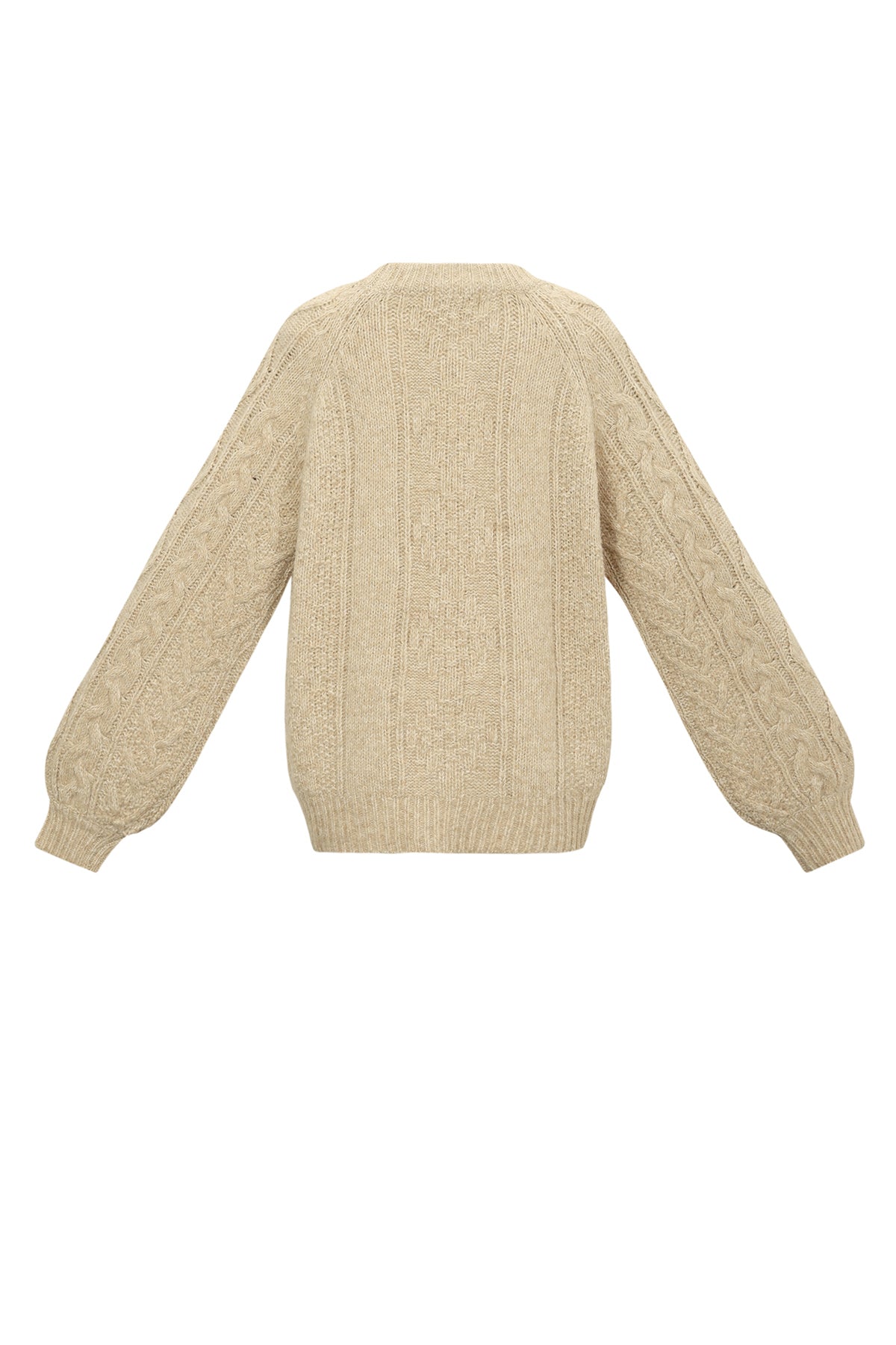 Elin Zopfpullover in Khaki, Rückseite