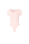 Kira T-Shirt-Body – Eckiger Ausschnitt in Hellrosa – Produktansicht (2)
