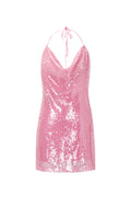 Viktoria Paillettenkleid – Neckholder in Rosa – Produktansicht