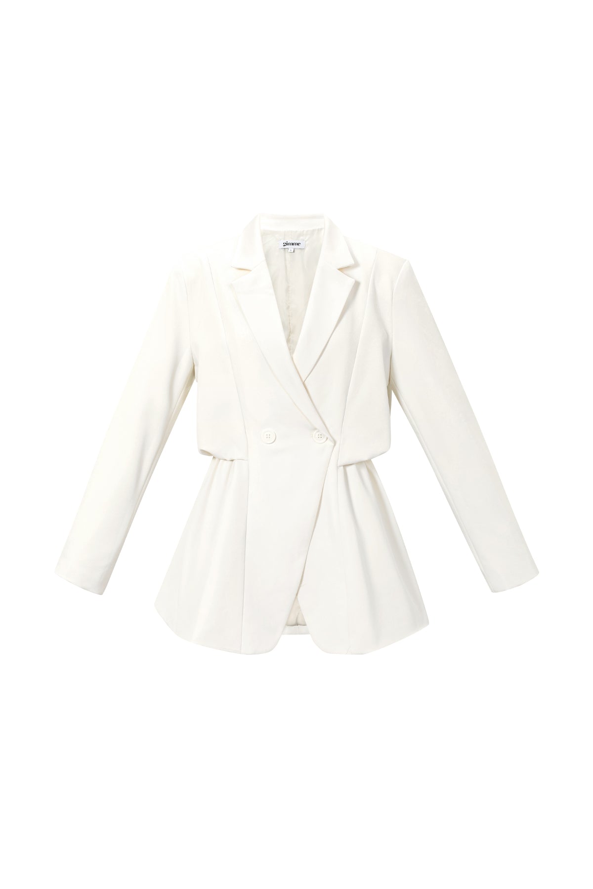 Charlotte Blazer – Gerafft in Creme – Produktansicht