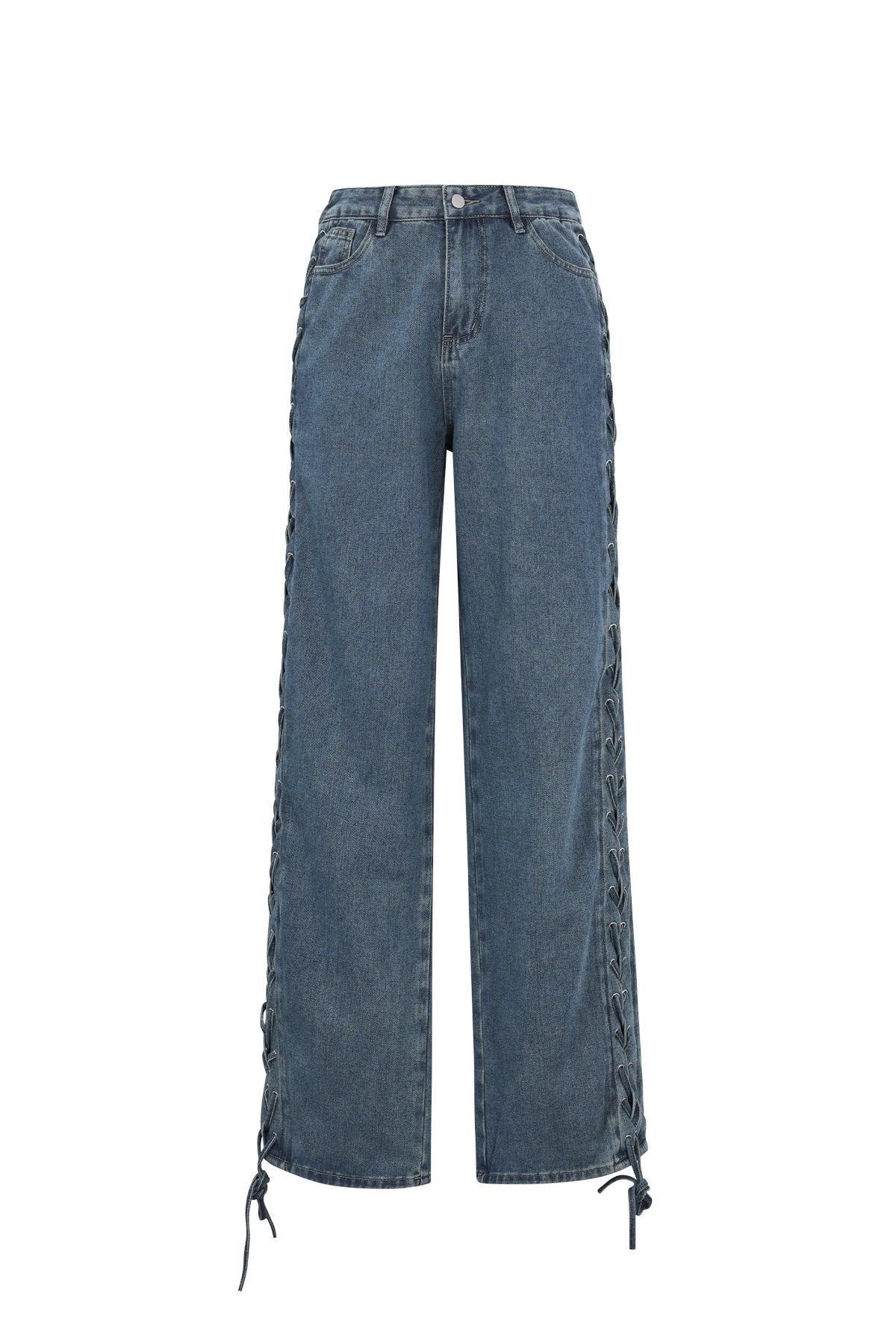 Kaja Jeans – Schnürung in Blau – Produktansicht