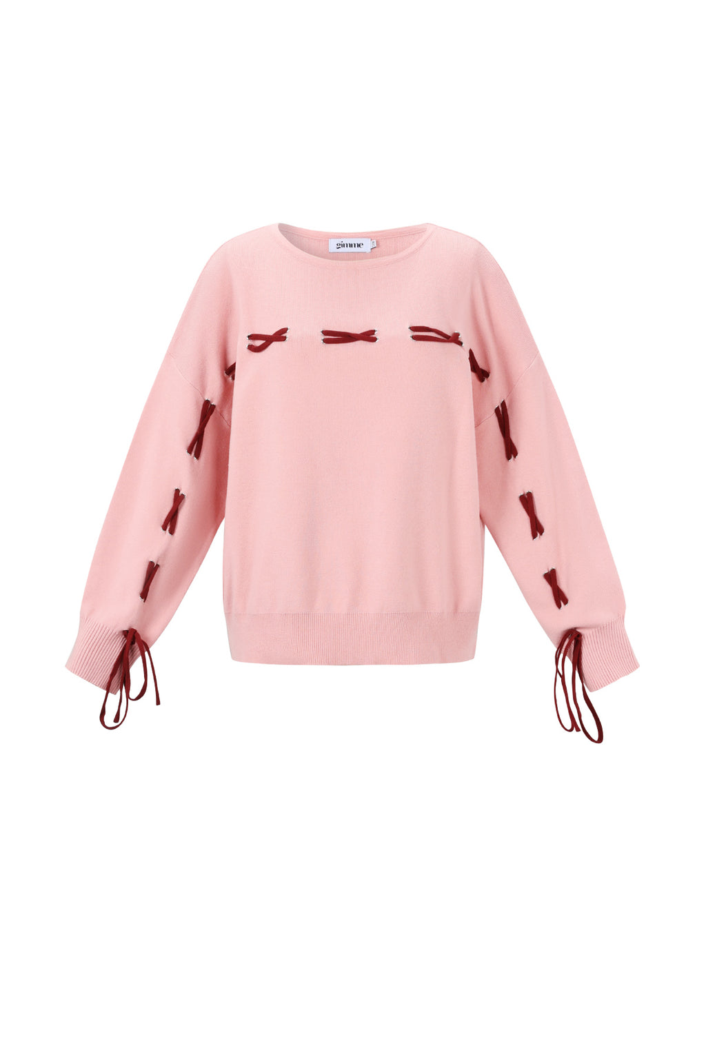 Jule Pullover – Schleifen in Rosa – Produktansicht (2)