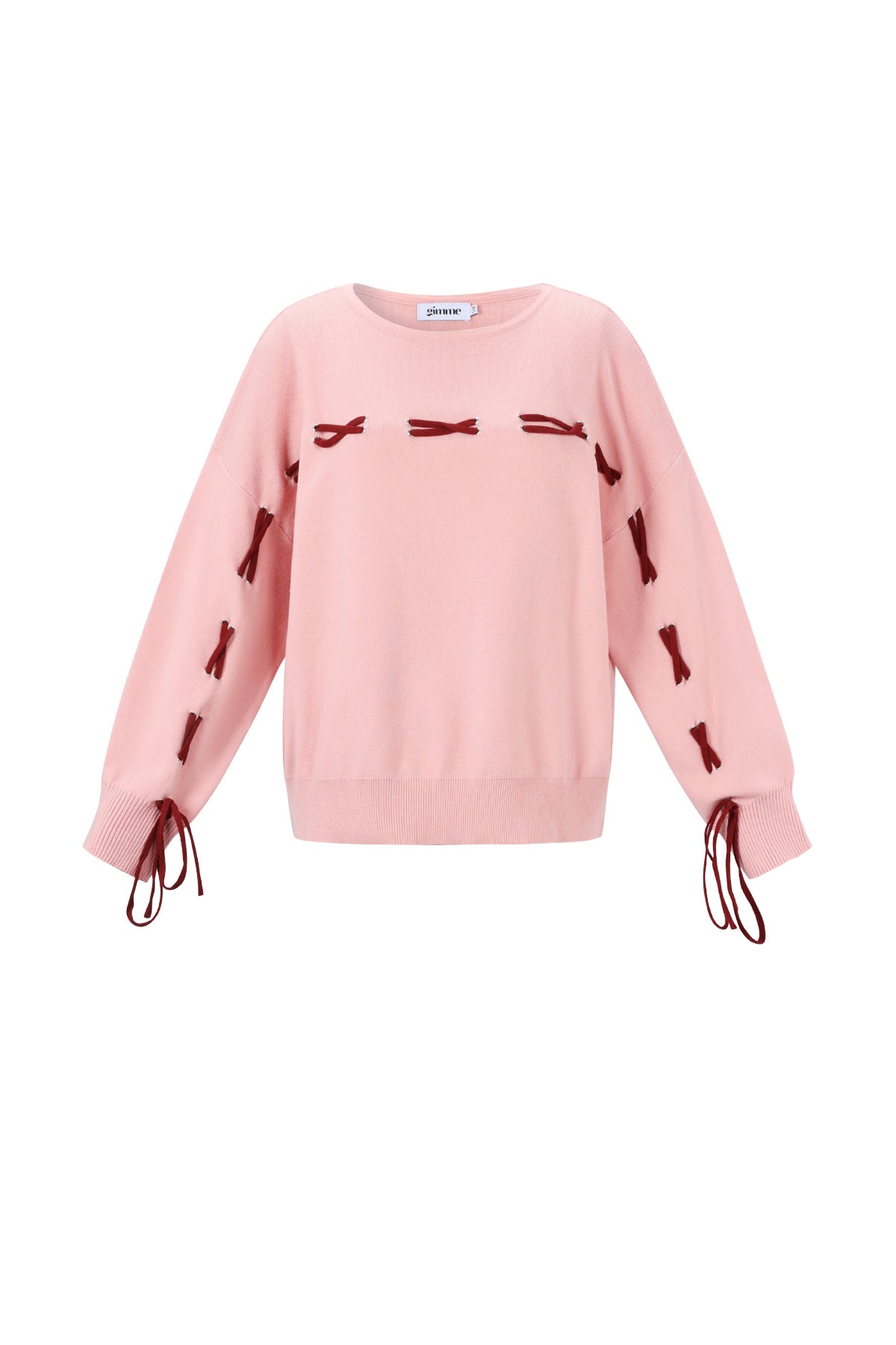 Jule Pullover – Schleifen in Rosa – Produktansicht (2)