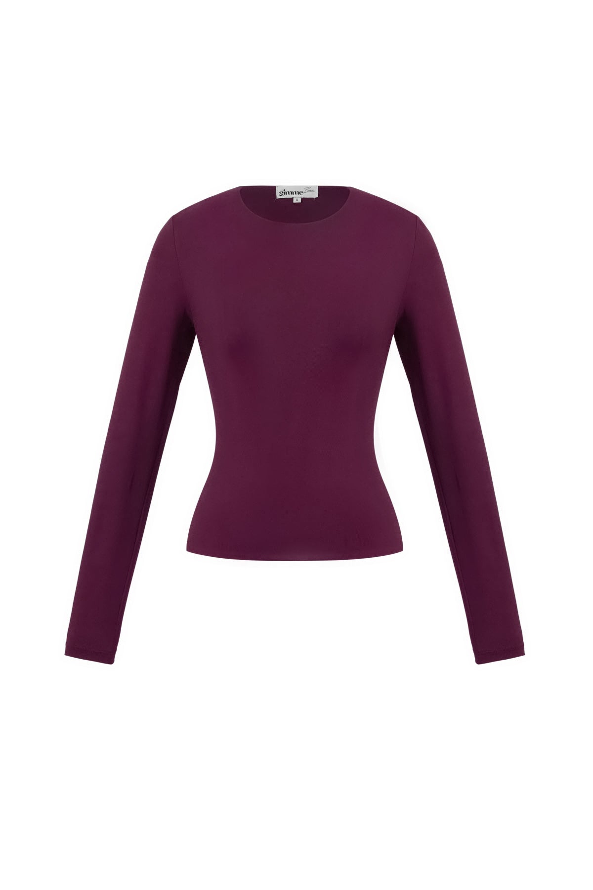 Alva Longsleeve – Rundhals in Weinrot – Produktansicht (2)