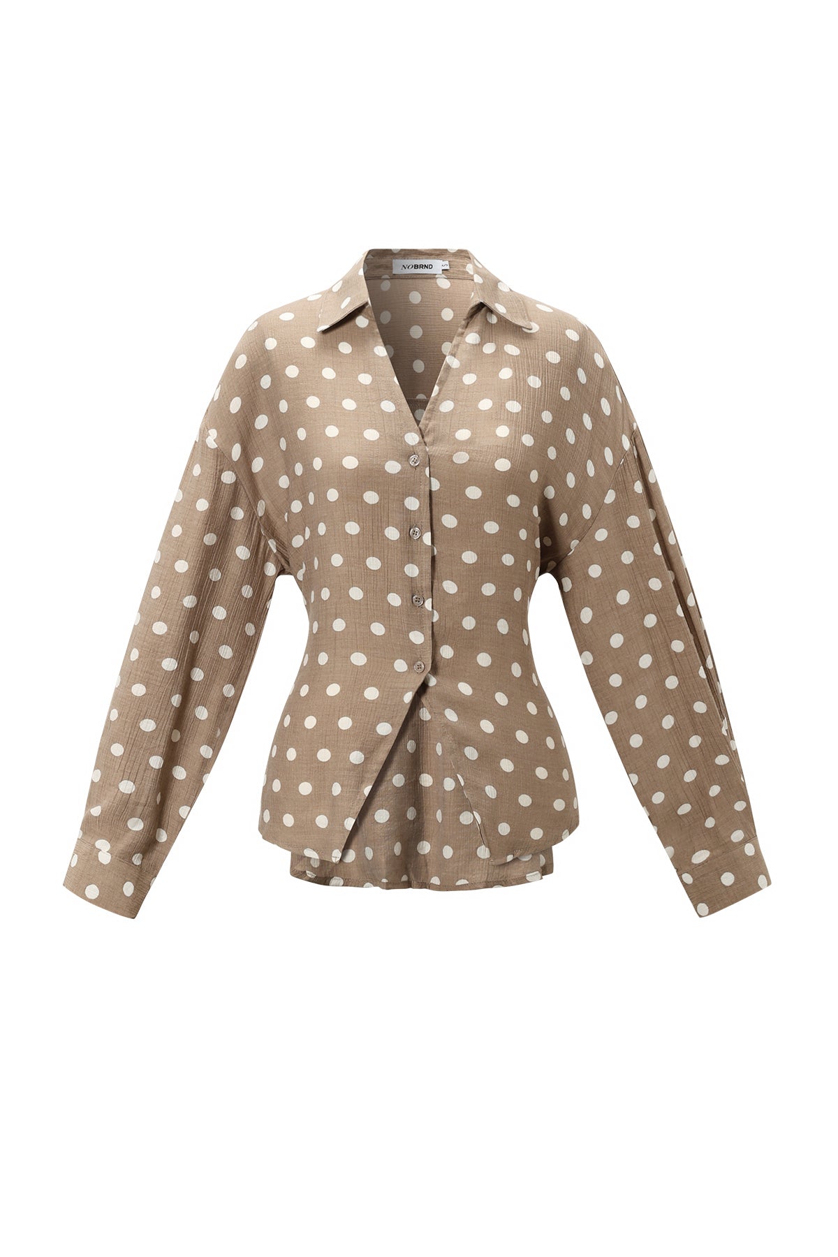 Yara Bluse – Bindedetail in Khaki – Produktansicht (3)
