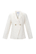 Leonie Blazer – Fransenstruktur in Creme – Produktansicht