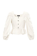 Amira Bluse – Herzknöpfe in Creme – Produktansicht (2)