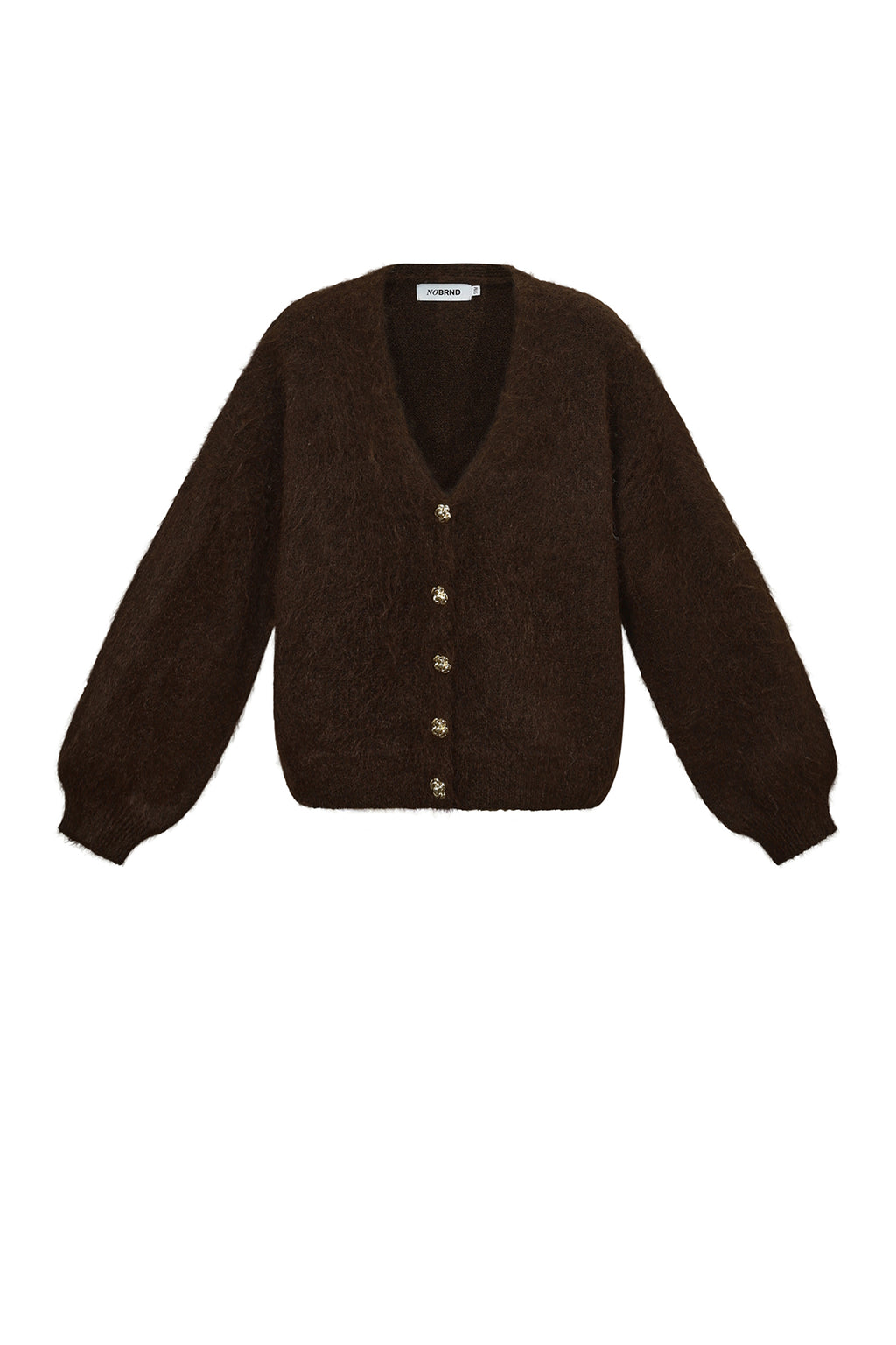 Thea Strickjacke – Flauschig in Braun – Produktansicht (2)