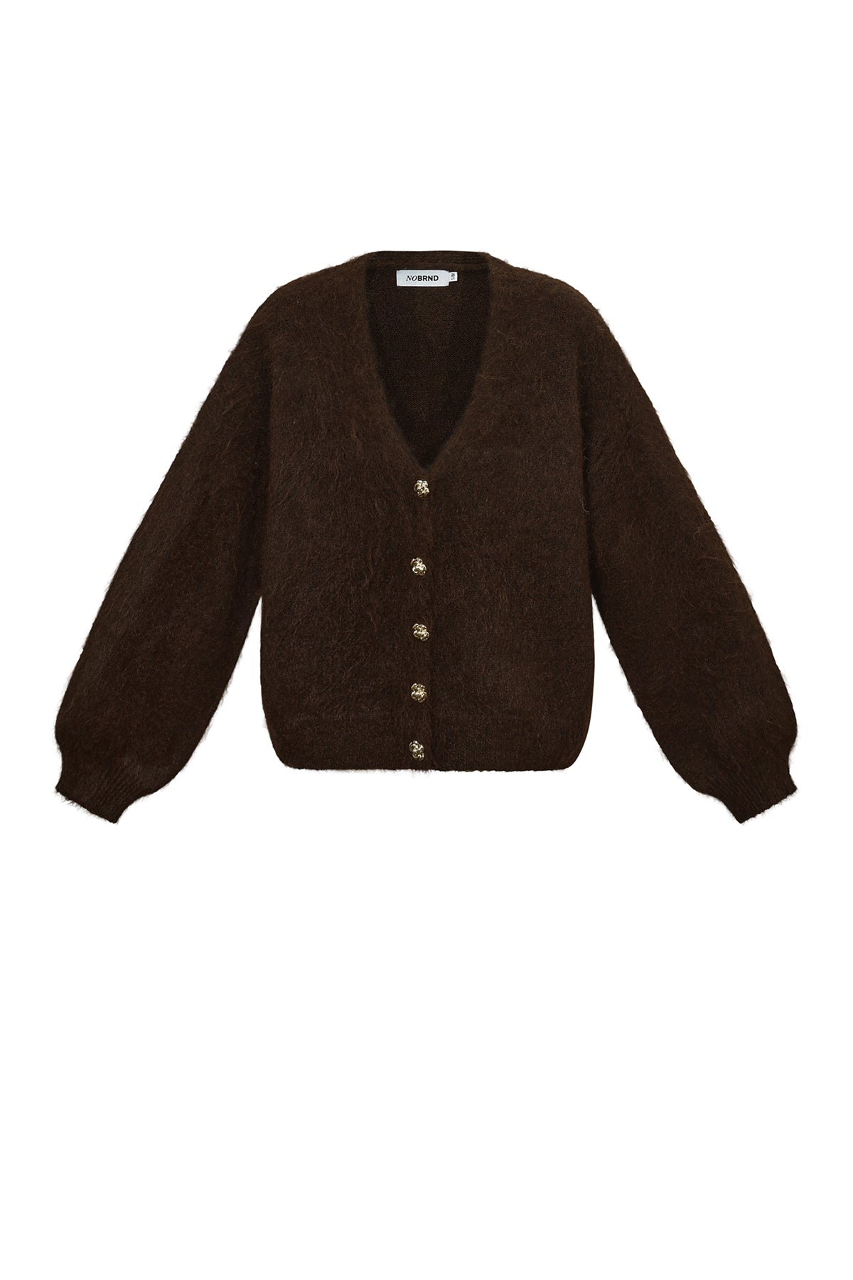 Thea Strickjacke – Flauschig in Braun – Produktansicht (2)