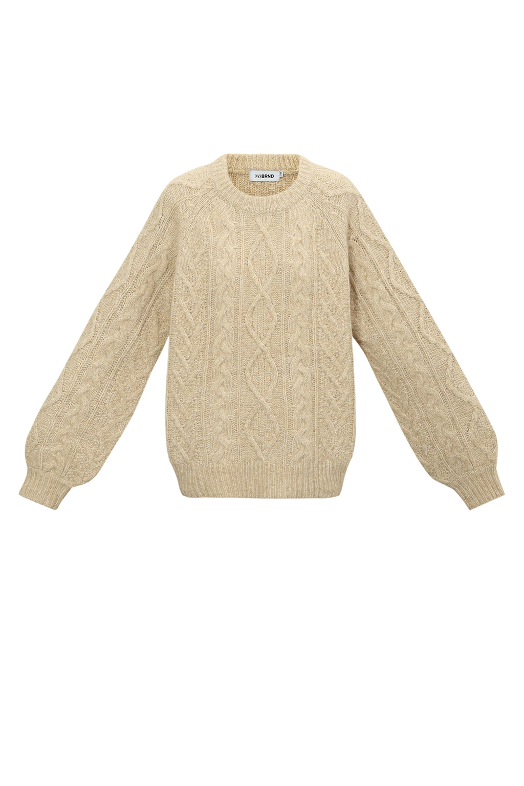Elin Zopfpullover in Khaki, Vorderseite
