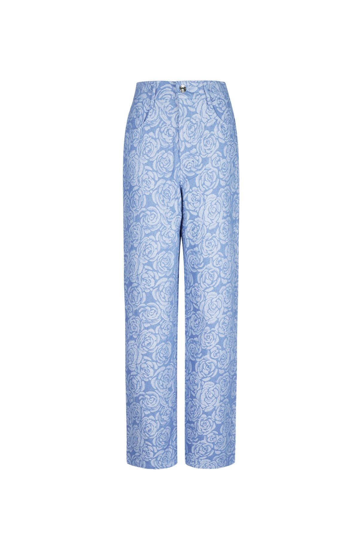 Felicia Hose – Print in Hellblau – Produktansicht