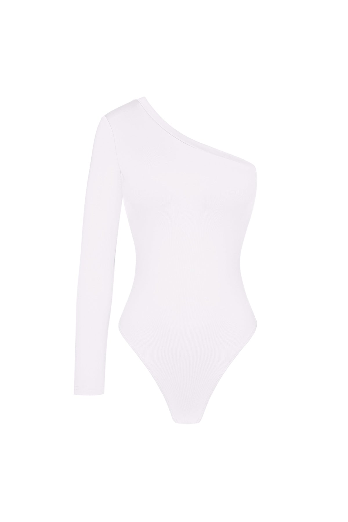 Lou Langarm-Body – One-Shoulder in Weiß – Produktansicht (4)