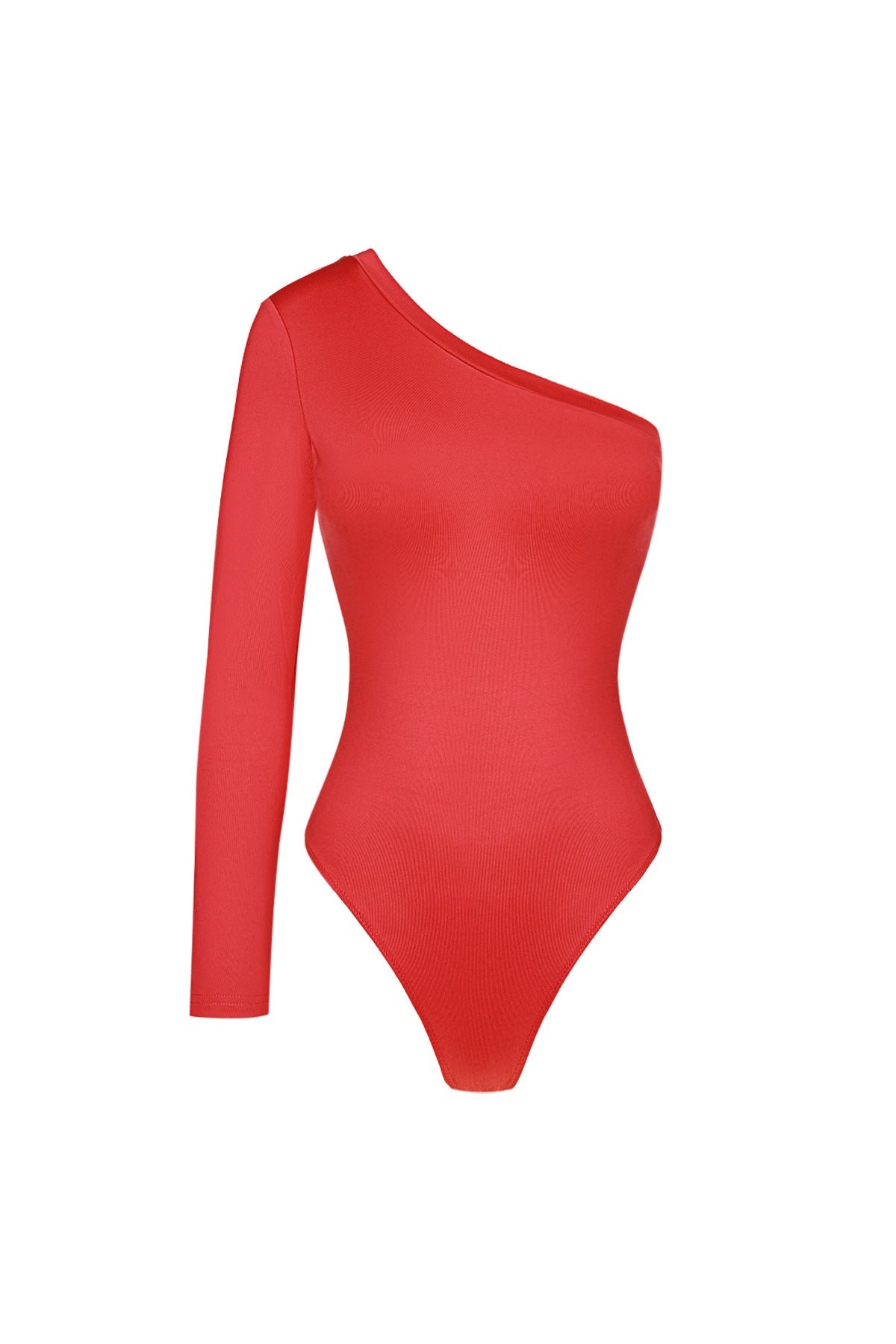 Lou Langarm-Body – One-Shoulder in Rot – Produktansicht (3)