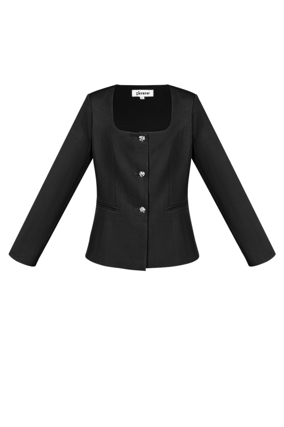 Hella Blazer – Eckiger Ausschnitt in Schwarz – Produktansicht (3)