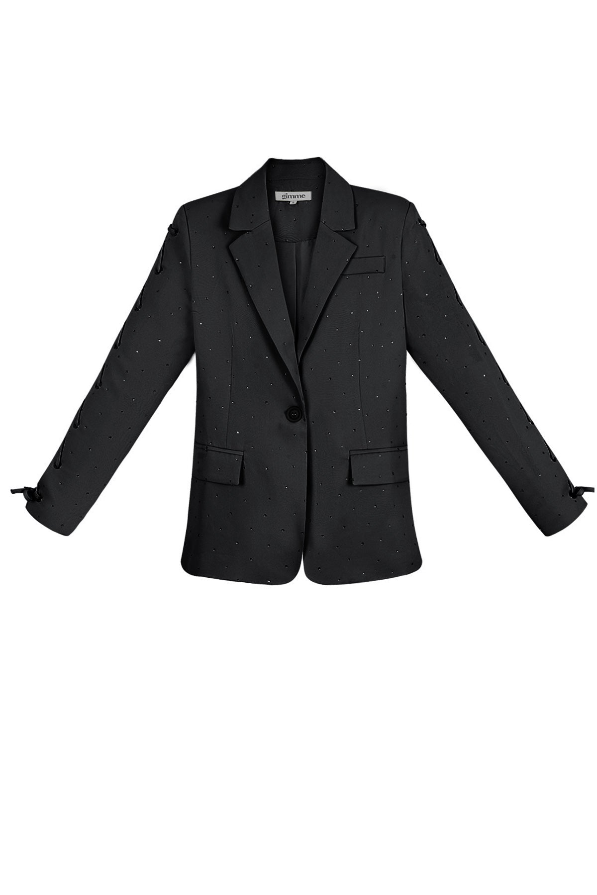 Camilla Blazer – Schnürärmel in Schwarz – Produktansicht (4)