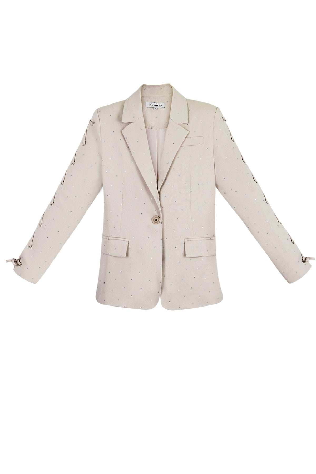 Camilla Blazer – Schnürärmel in Beige – Produktansicht (2)