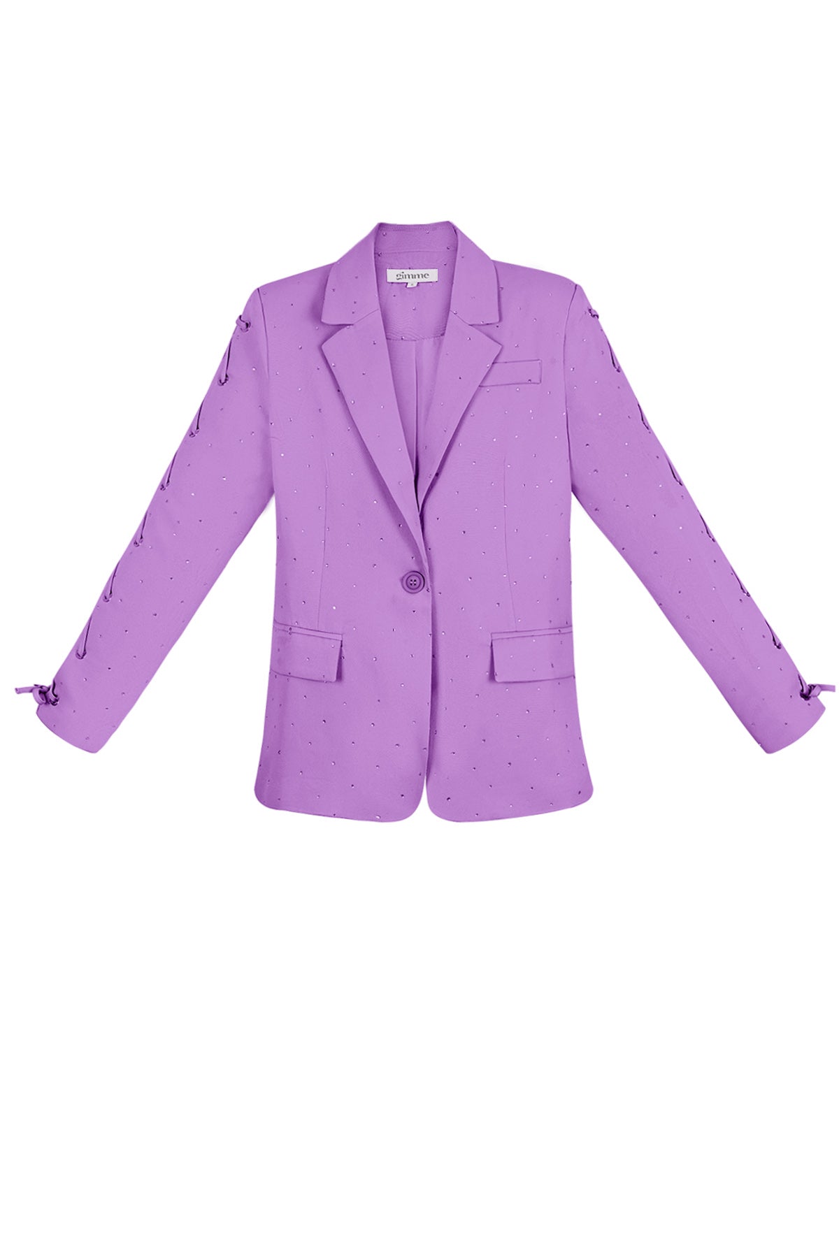 Camilla Blazer – Schnürärmel in Lila – Produktansicht