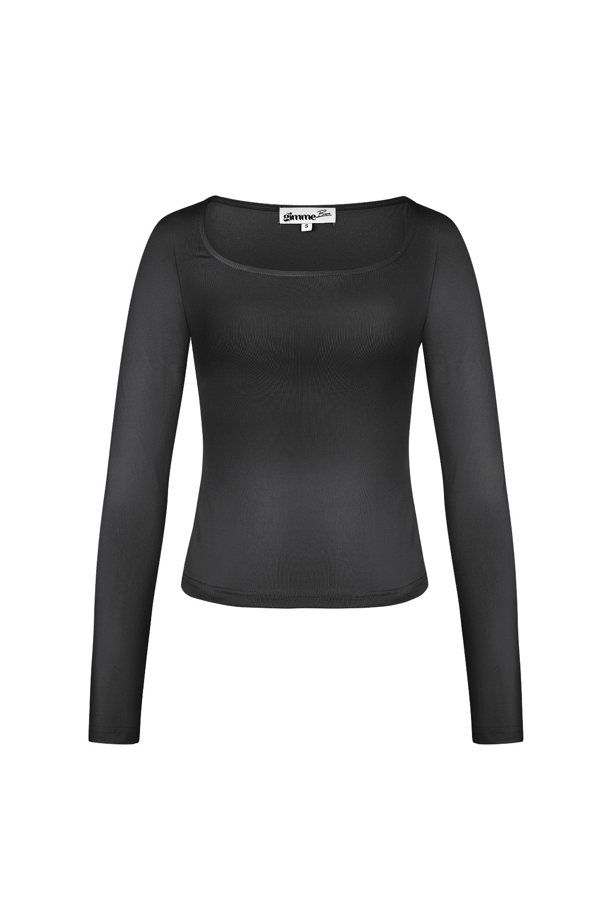 Noa Crop-Top – Eckiger Ausschnitt in Schwarz – Produktansicht