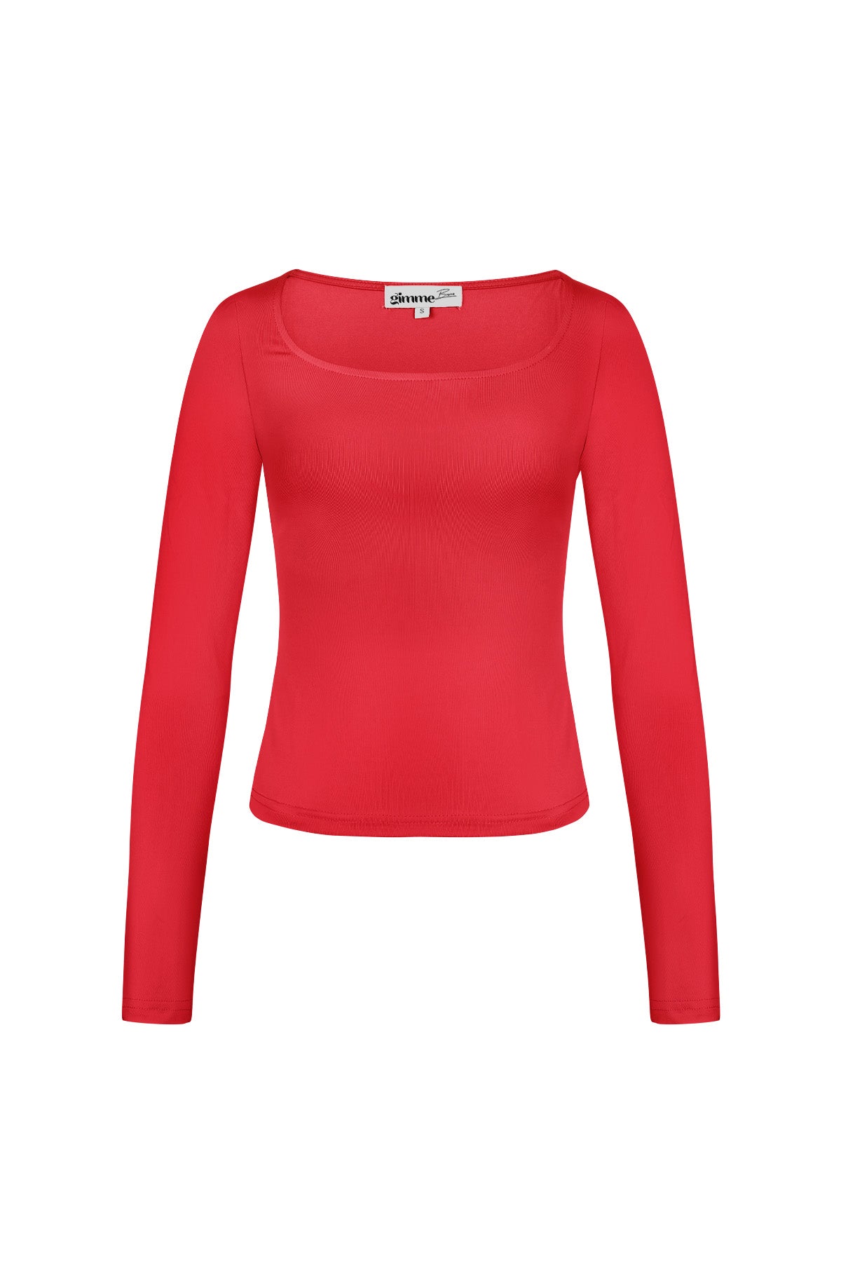 Noa Crop-Top – Eckiger Ausschnitt in Rot – Produktansicht (5)