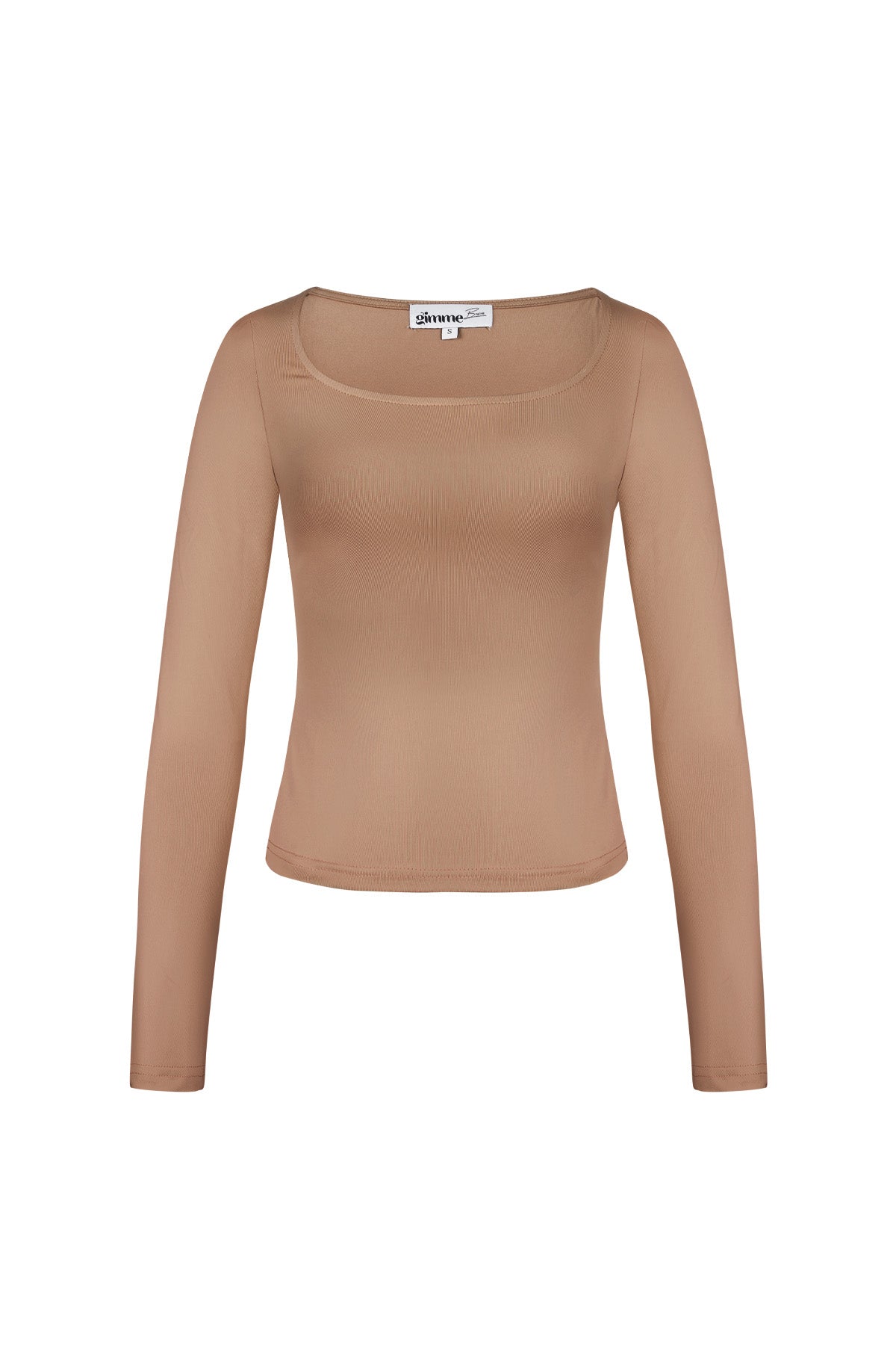 Noa Crop-Top – Eckiger Ausschnitt in Braun – Produktansicht (2)