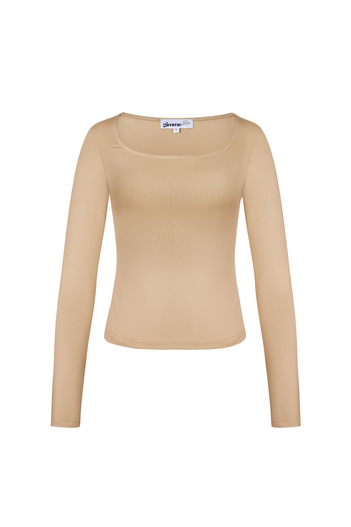 Noa Crop-Top – Eckiger Ausschnitt in Beige – Produktansicht (3)