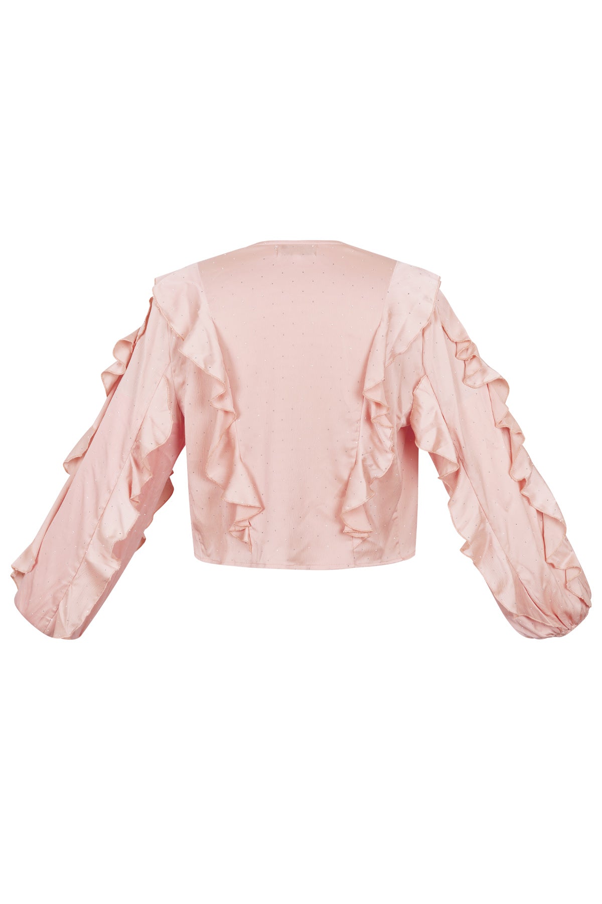 Bianca Rüschenbluse in Rosa – getragen (5)
