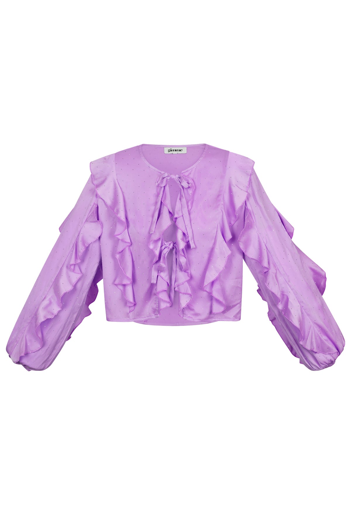 Bianca Rüschenbluse in Lila – Produktansicht (3)