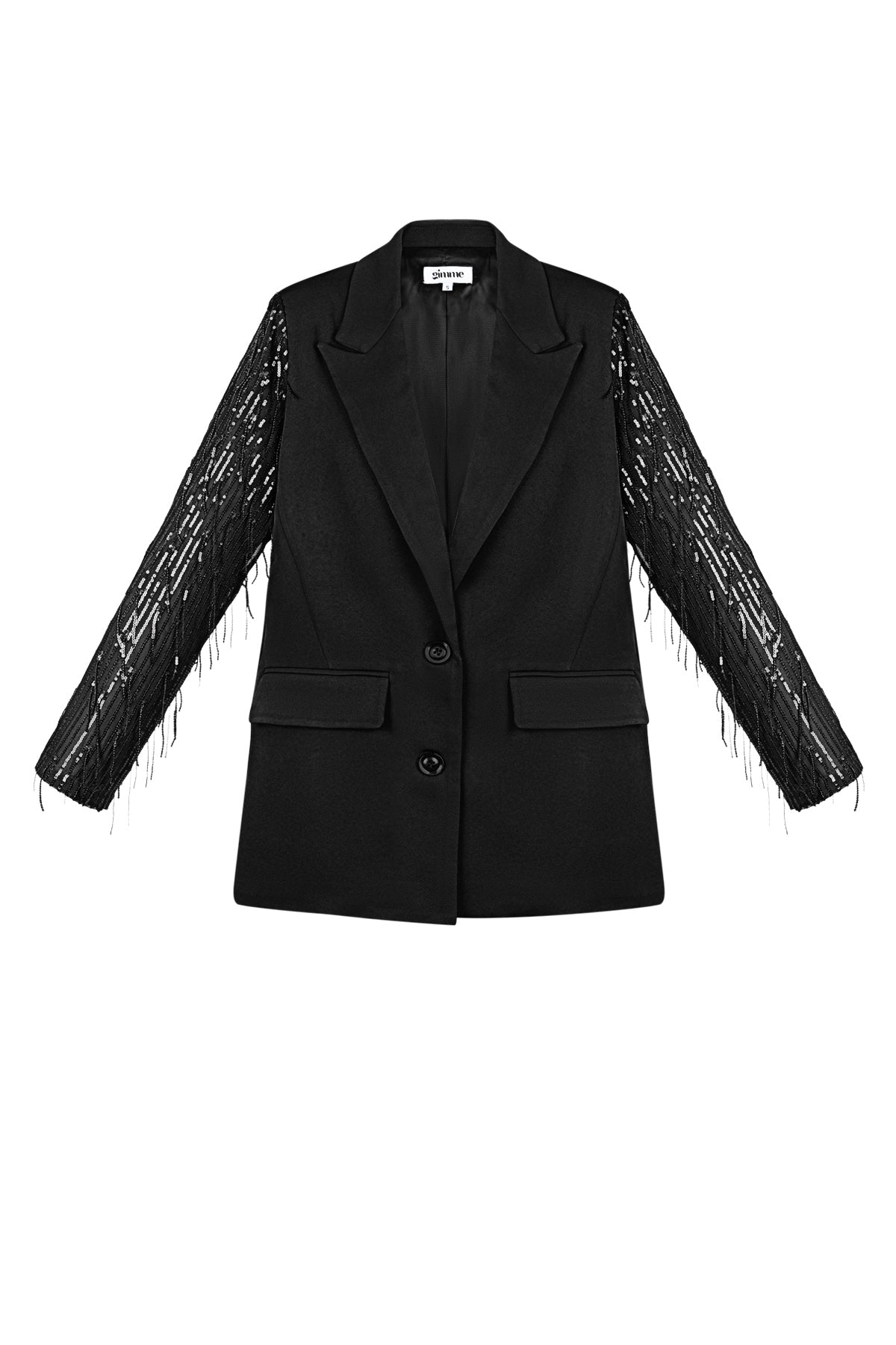 Daria Blazer – Paillettenärmel in Schwarz – Produktansicht (2)