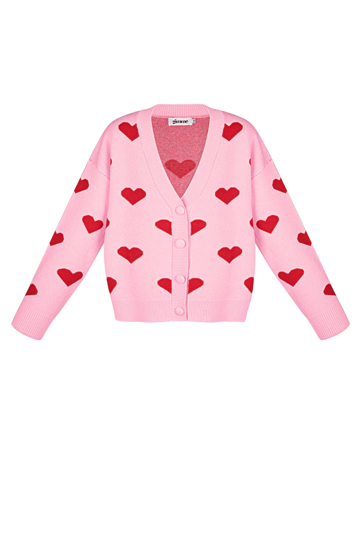 Ilvy Strickjacke – Herzen in Rosa – Produktansicht