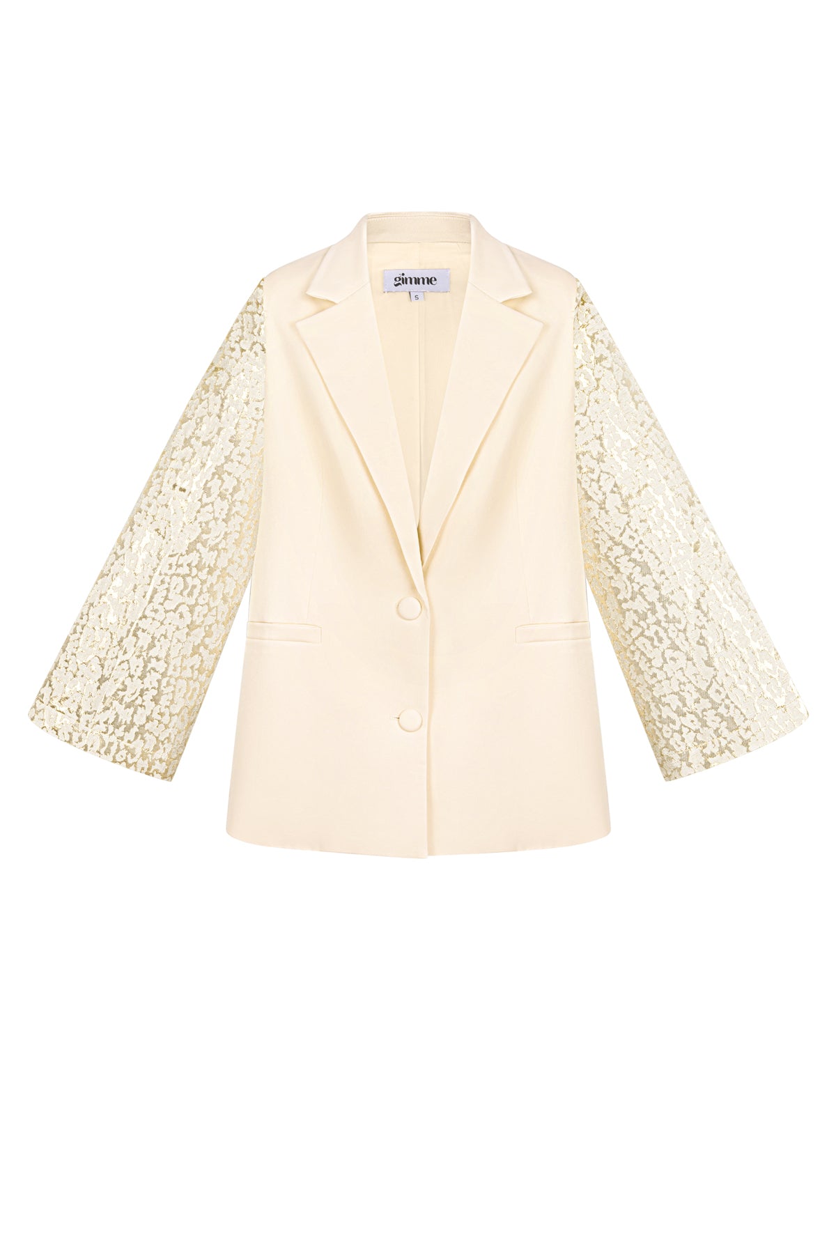 Josie Blazer – Glanzärmel in Creme – Produktansicht