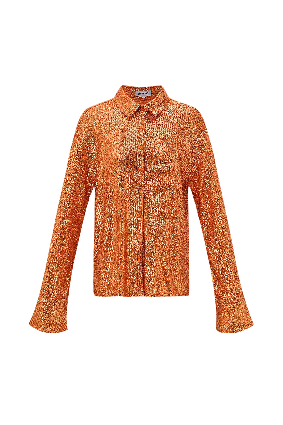 Ophelia Paillettenbluse in Orange – Produktansicht