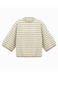 Ines Strickshirt – Streifen in Khaki – Produktansicht (4)