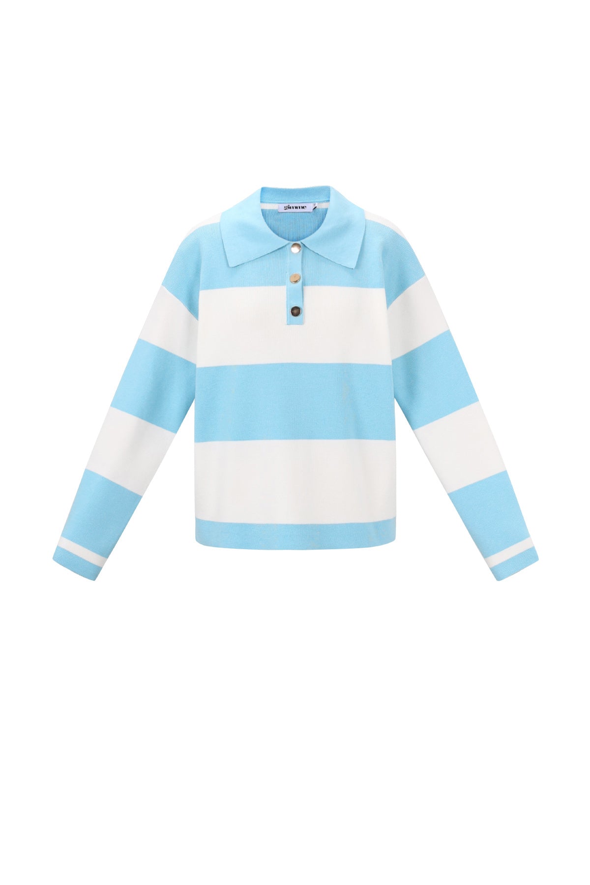 Karla Polo-Pullover – Streifen in Blau – Produktansicht (3)