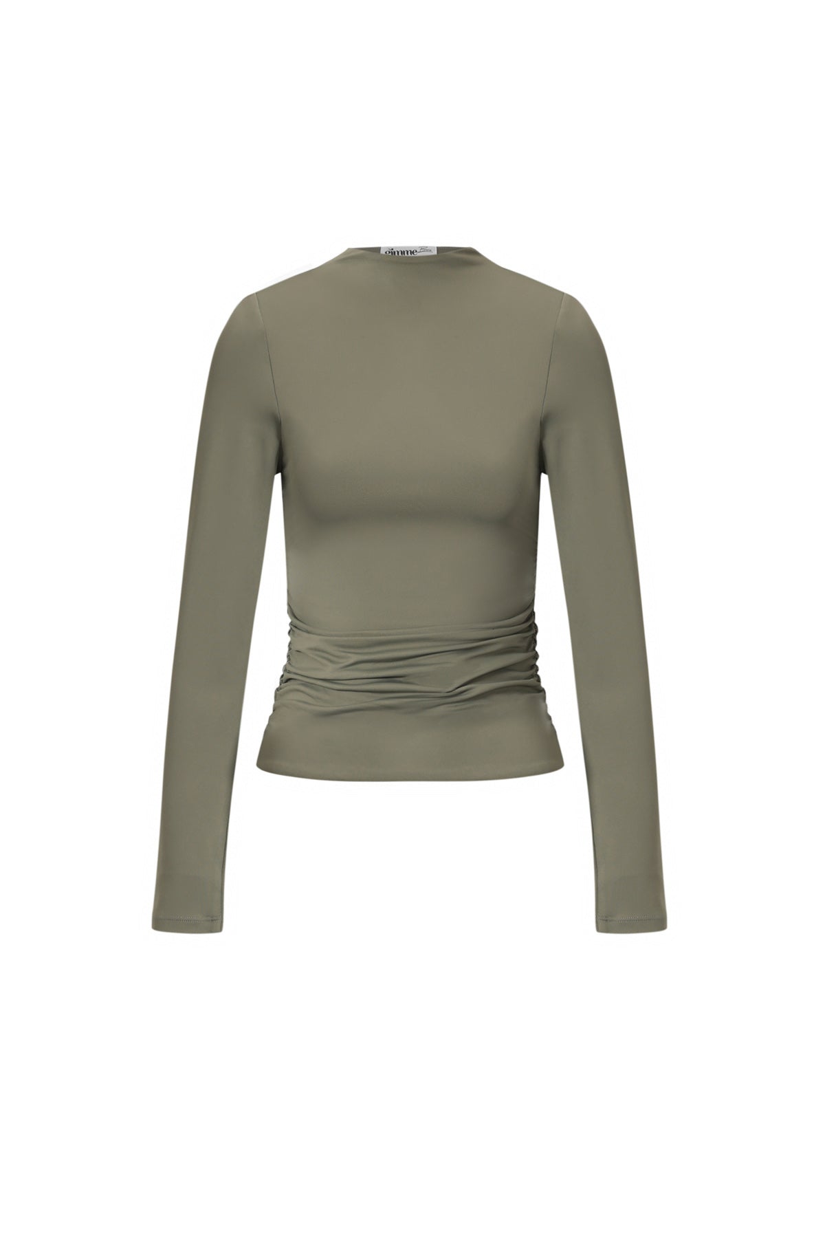 Enya Longsleeve – Raffung in Olivgrün – Produktansicht (3)