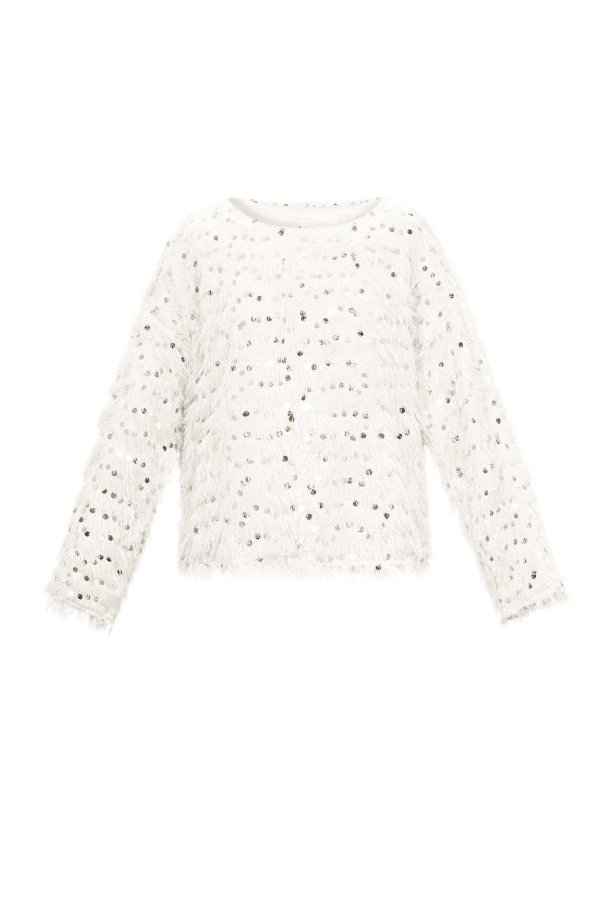 Lilly Paillettenpullover in Creme – Produktansicht (2)