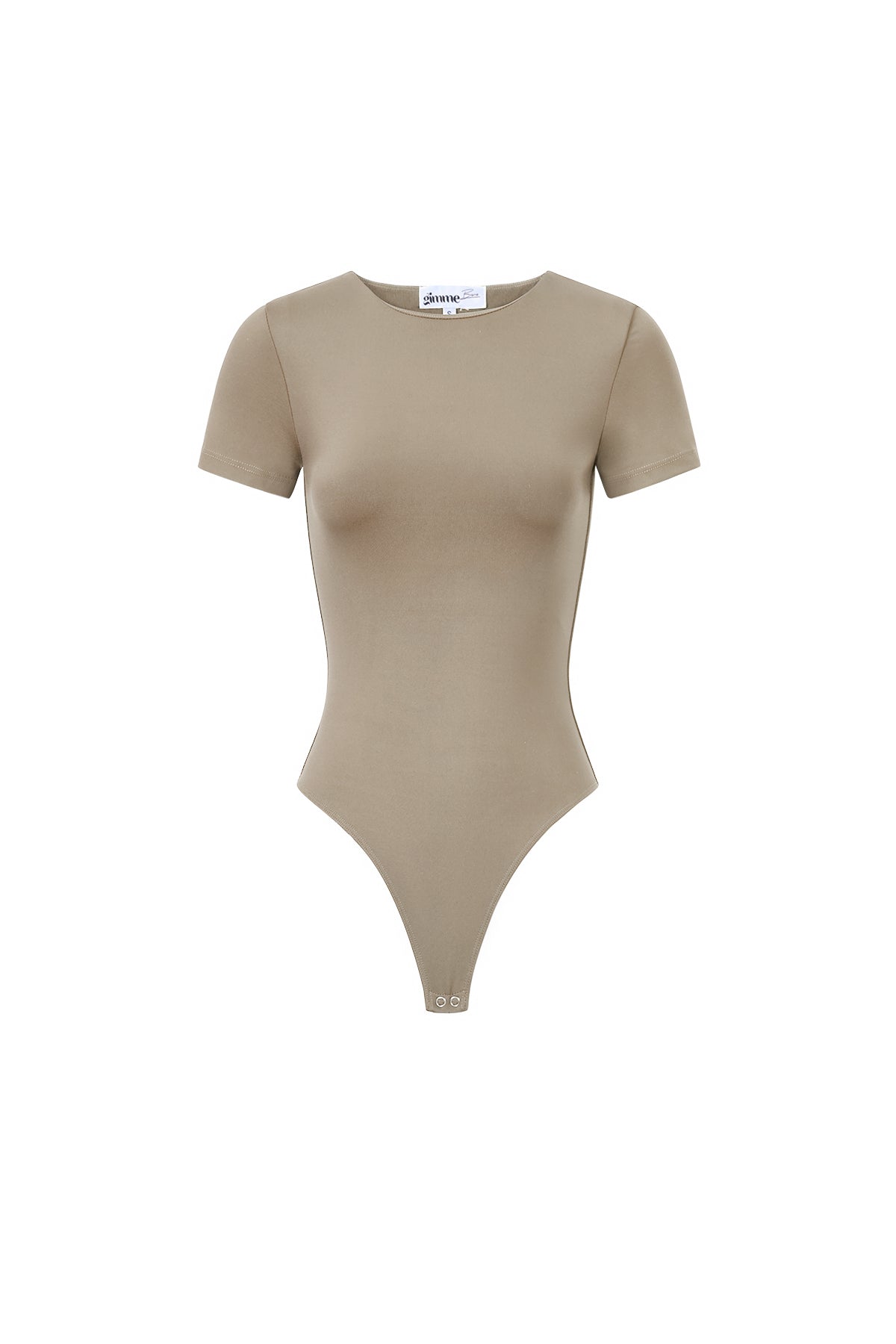 Maren T-Shirt-Body – Rundhals in Khaki – Produktansicht (7)