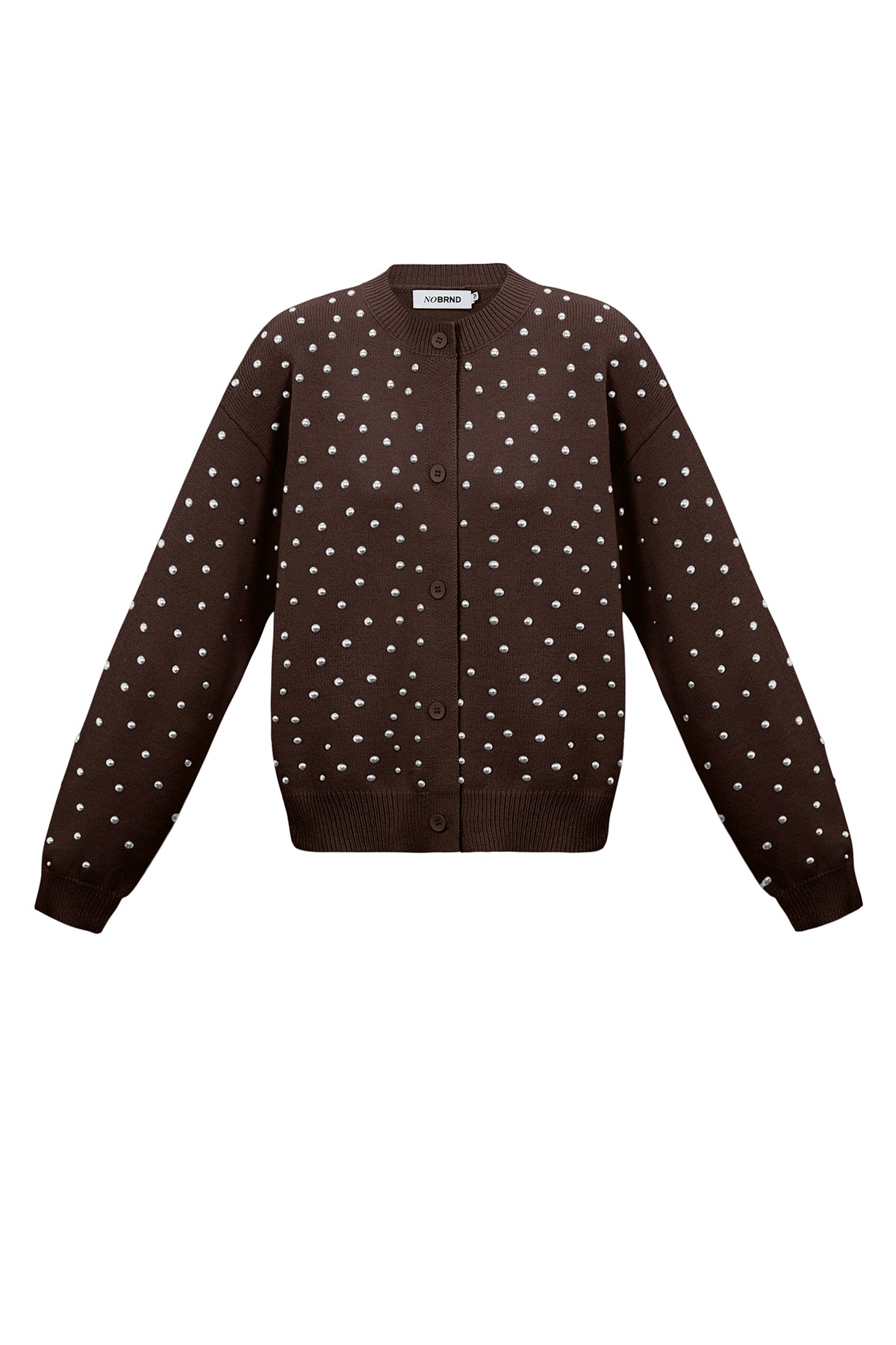 Mila Pullover – Nieten in Braun – Produktansicht