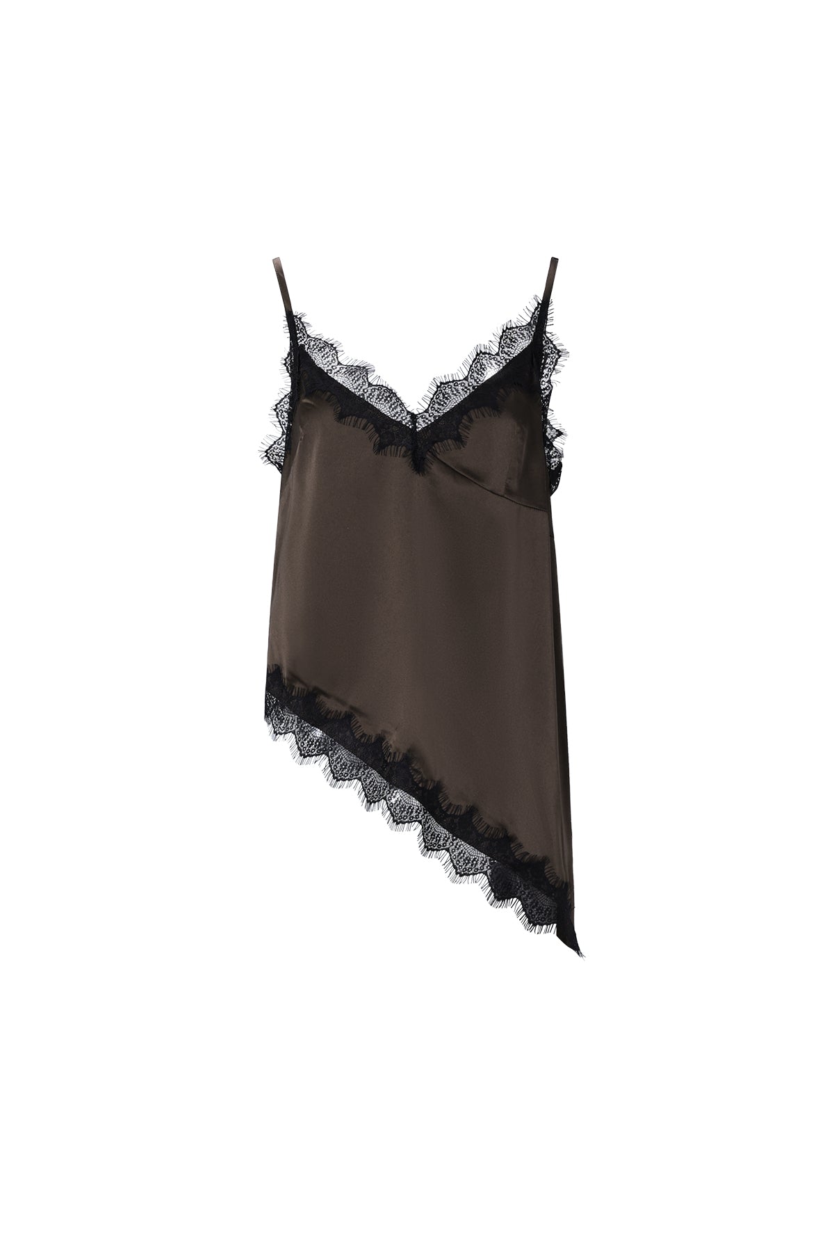 Selina Spitzentop – Asymmetrisch in Braun – Produktansicht (2)