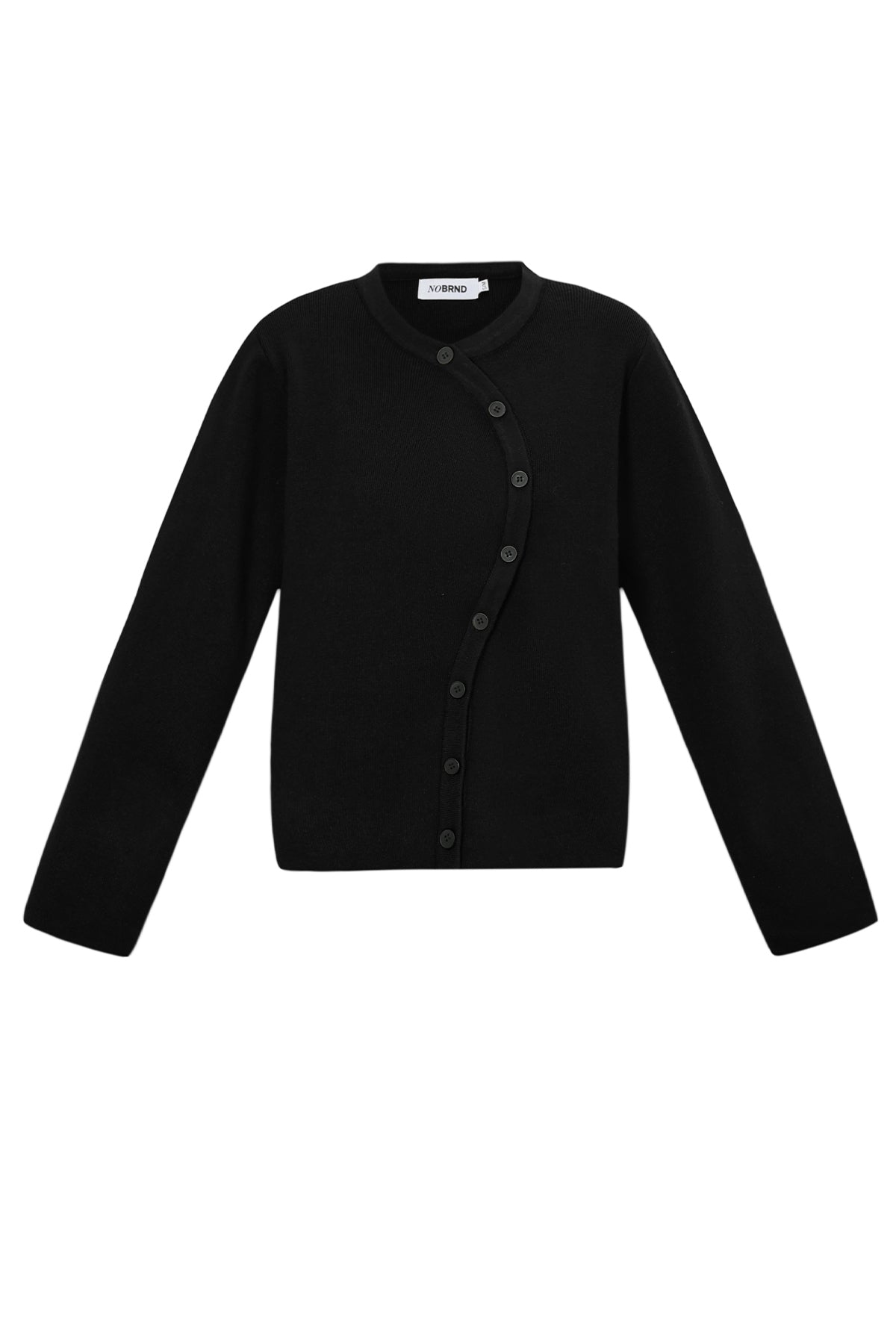 Edda Pullover – Knöpfe in Schwarz – Produktansicht