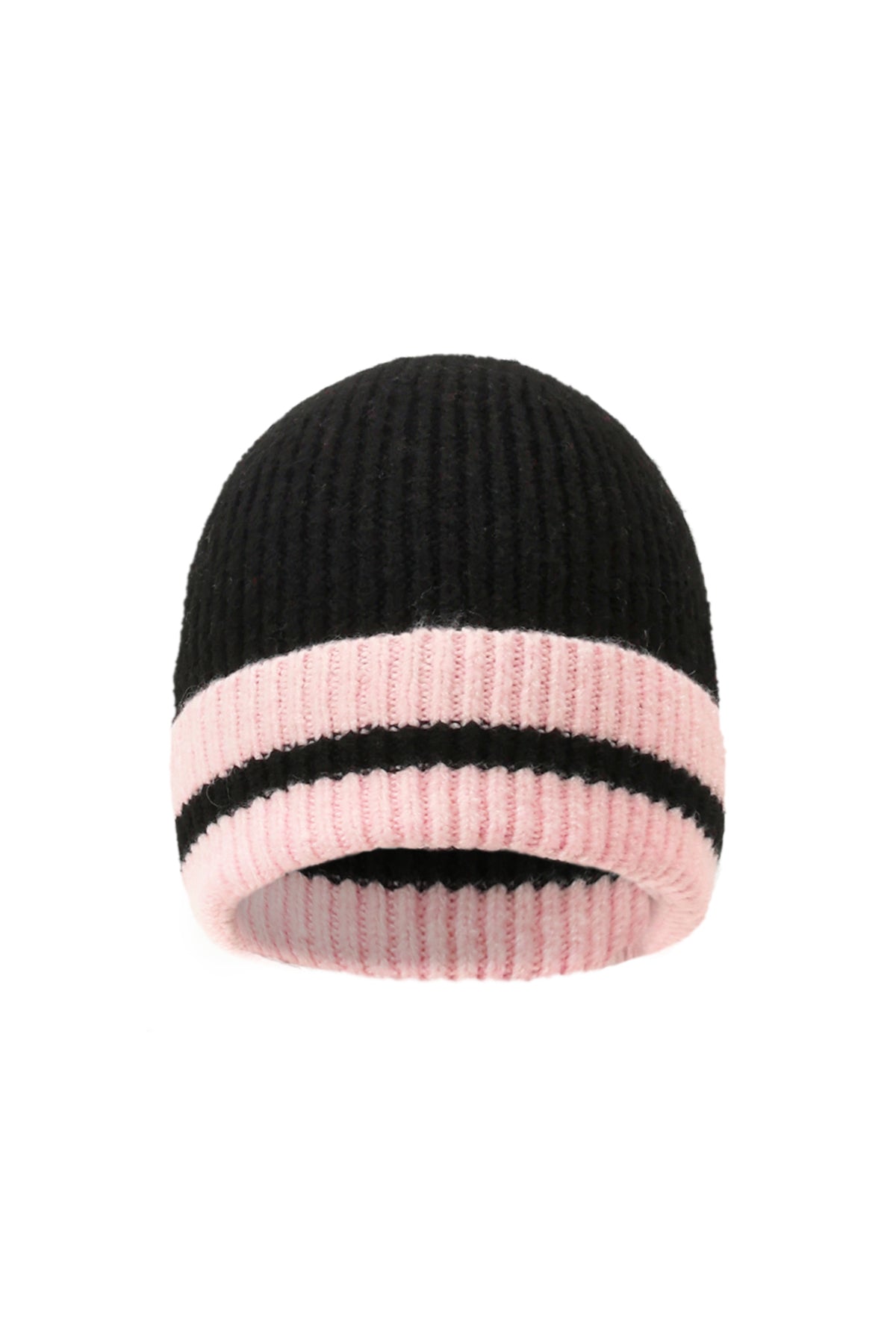 Madita Beanie – Streifen in Rosa – Produktansicht (5)