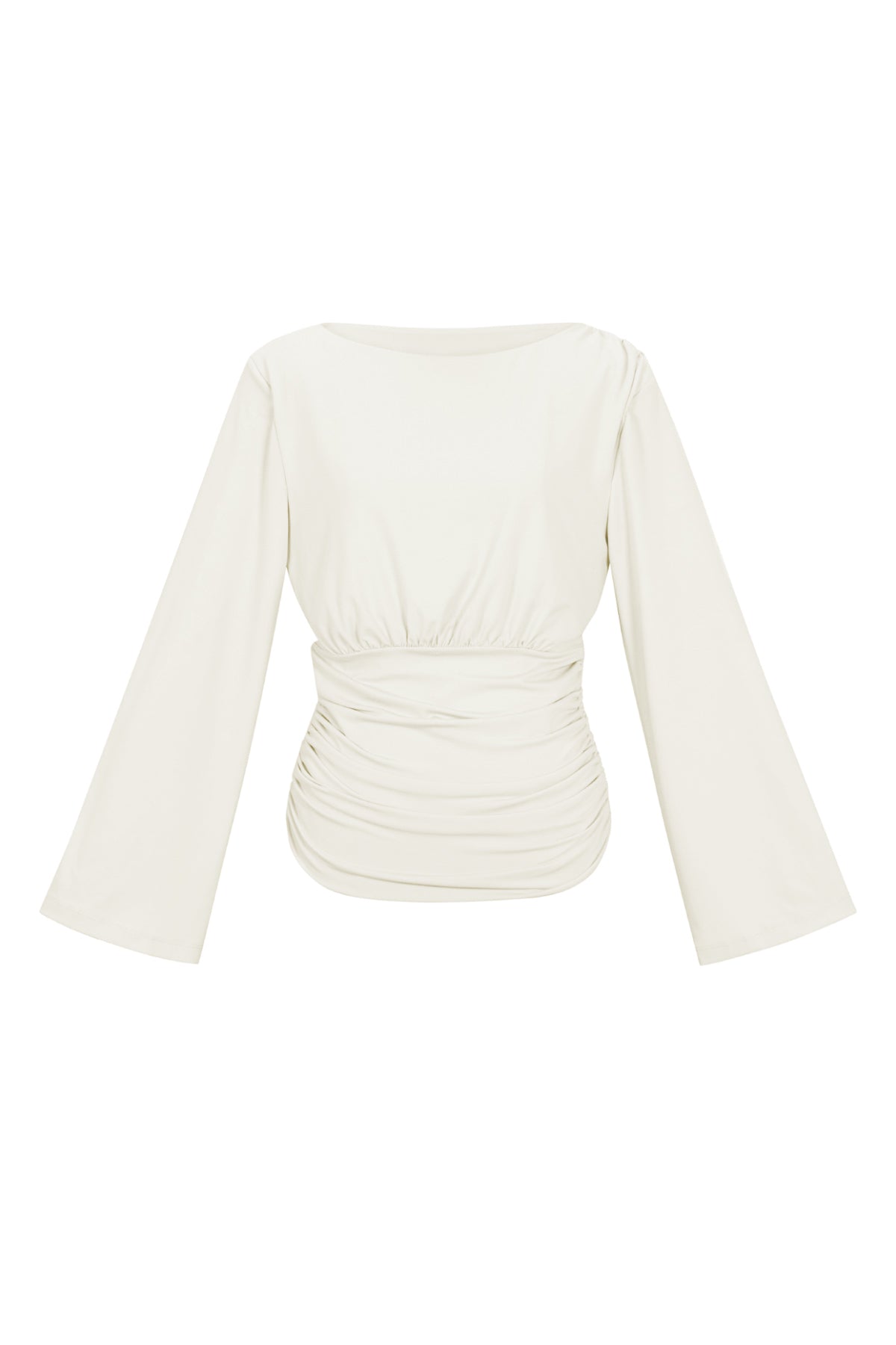 Rieke Langarmtop – U-Boot-Ausschnitt in Creme – Produktansicht