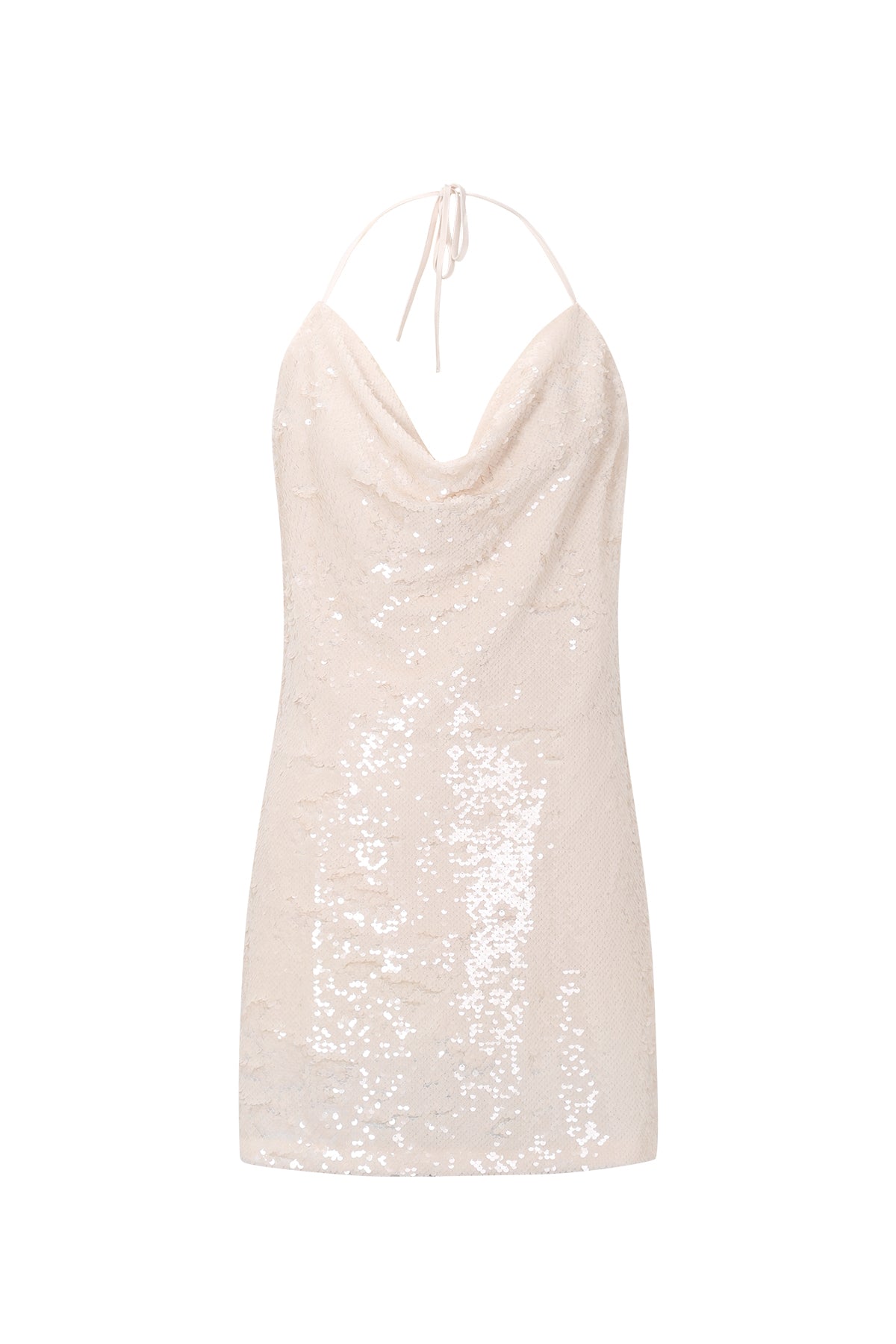 Viktoria Paillettenkleid – Neckholder in Champagner – Produktansicht (2)