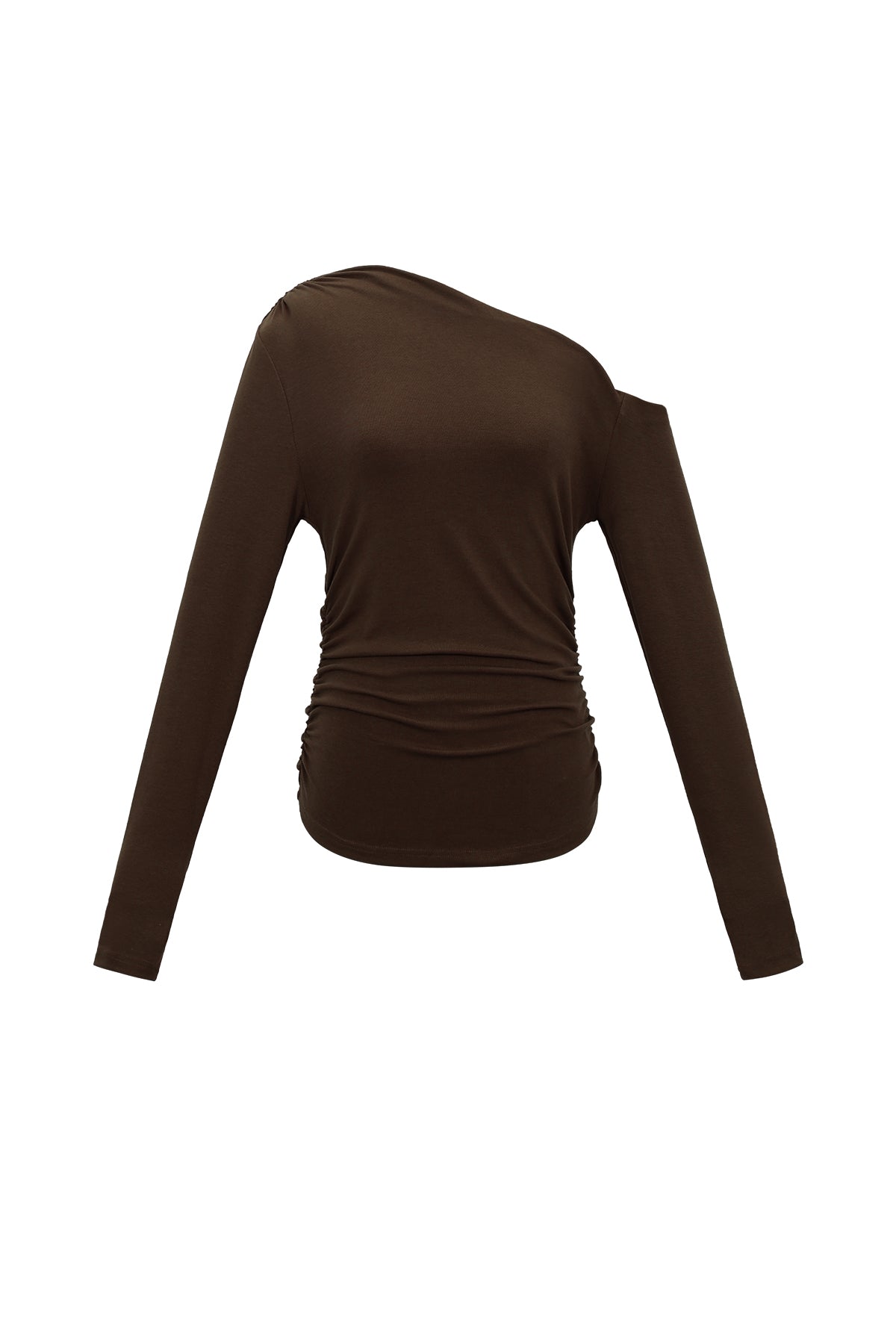 Ava Off-Shoulder-Shirt in Braun – Produktansicht (3)