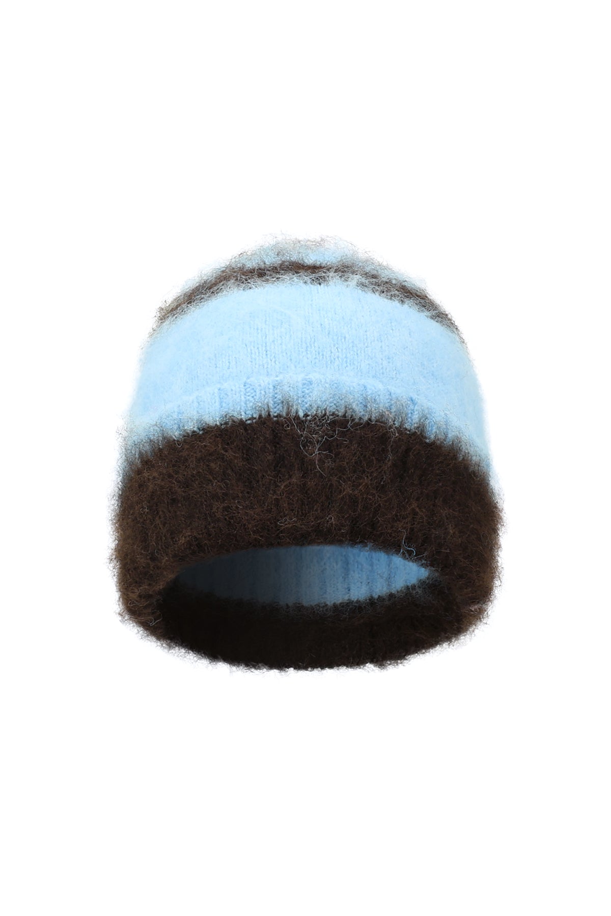 Tina Beanie – Flauschig in Blau – Produktansicht