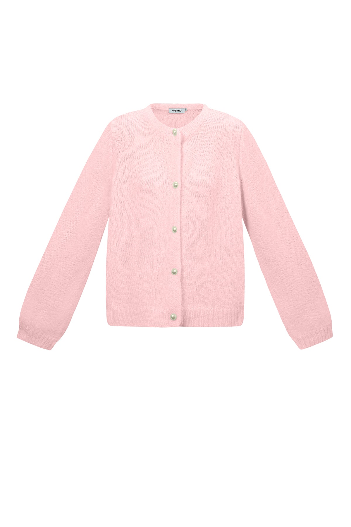 Elsa Strickjacke – Perlenknöpfe in Rosa – Produktansicht (2)