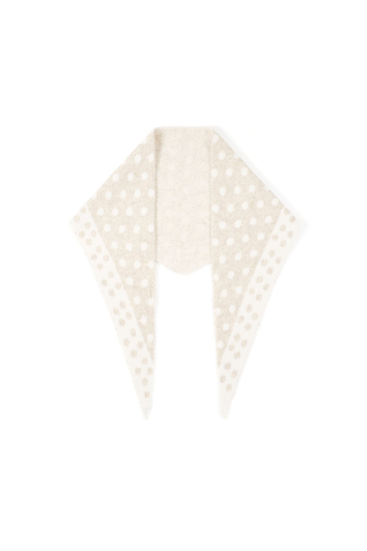 Nuria Dreieckstuch – Tupfen in Beige – Produktansicht (2)