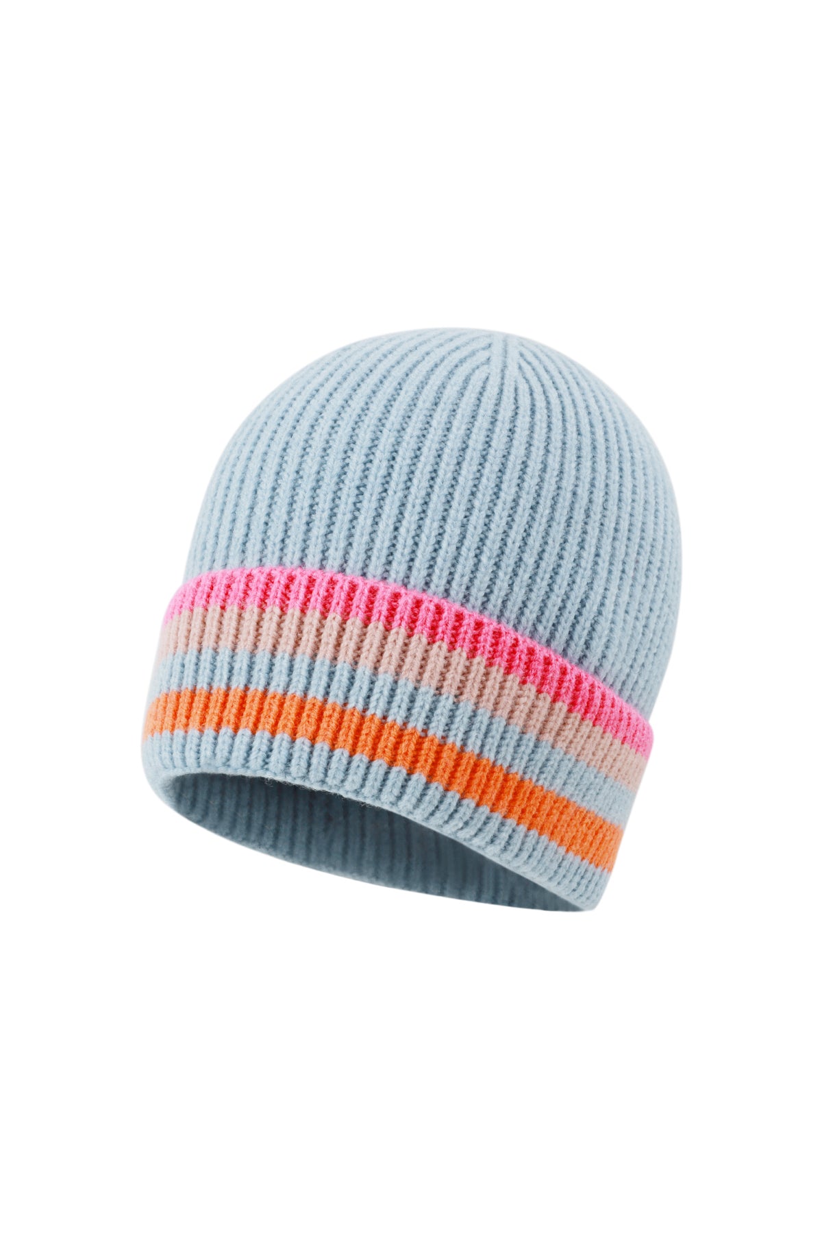 Valentina Beanie – Ringel in Hellblau – Produktansicht (5)